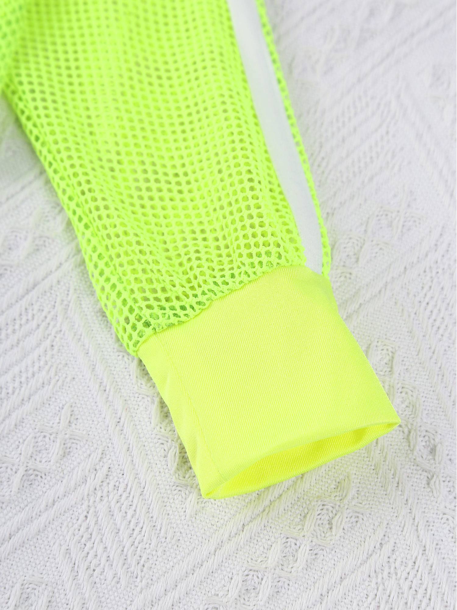 Kids Girls Long Sleeve Mesh Dance Crop Top