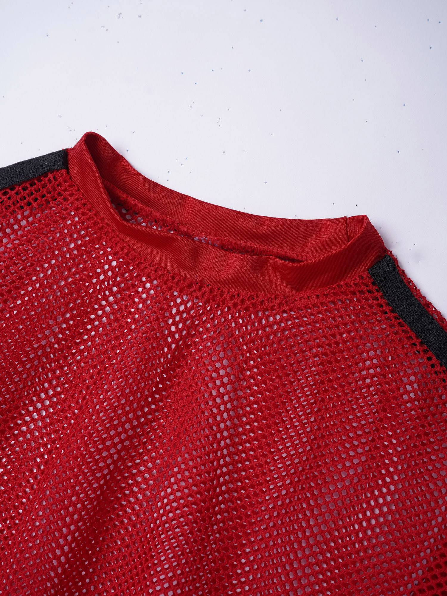 Kids Girls Long Sleeve Mesh Dance Crop Top