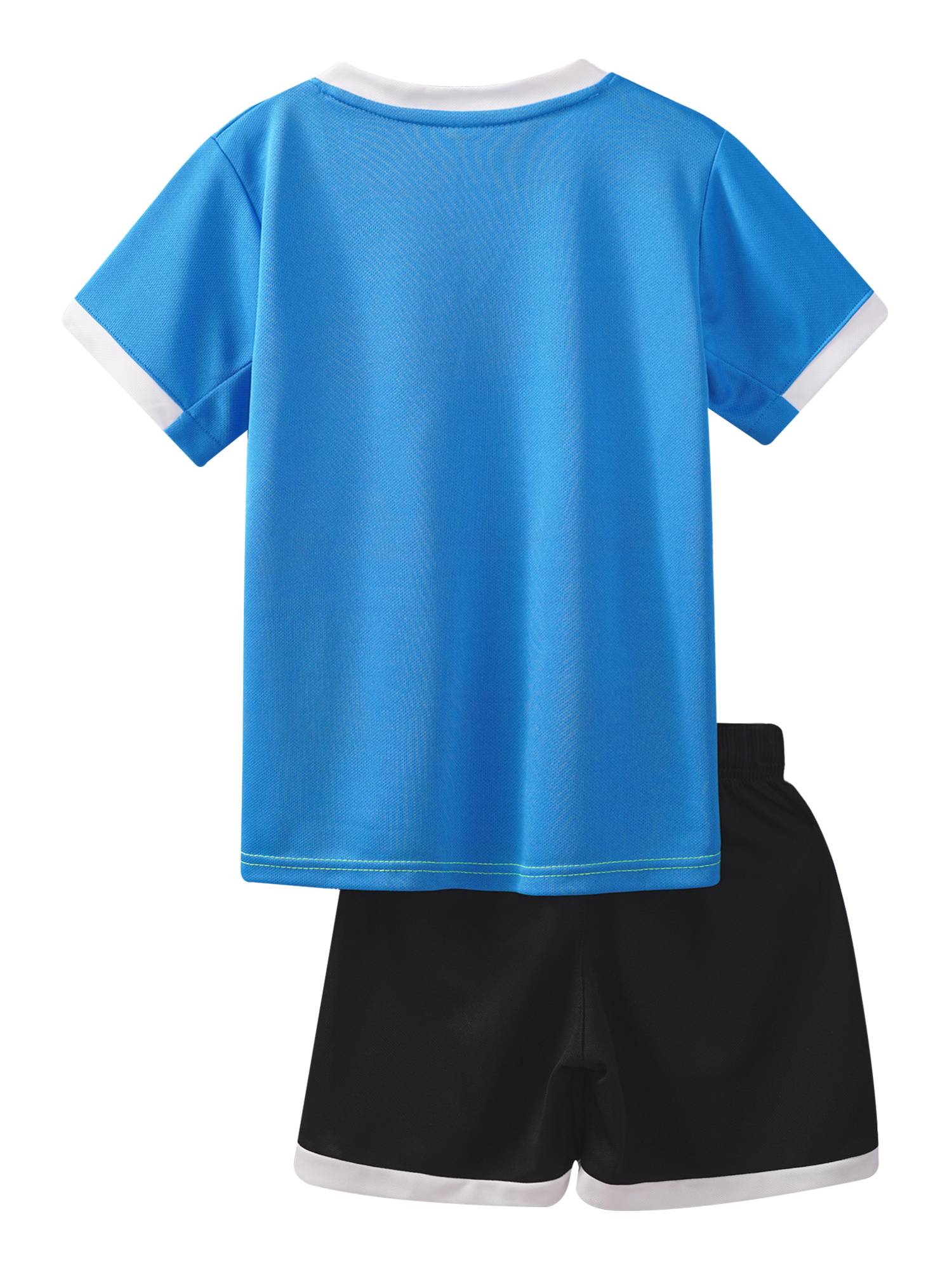 Kids Boys 2pcs Quick-Drying Short Sleeve T-shirt and Shorts Football Uniform