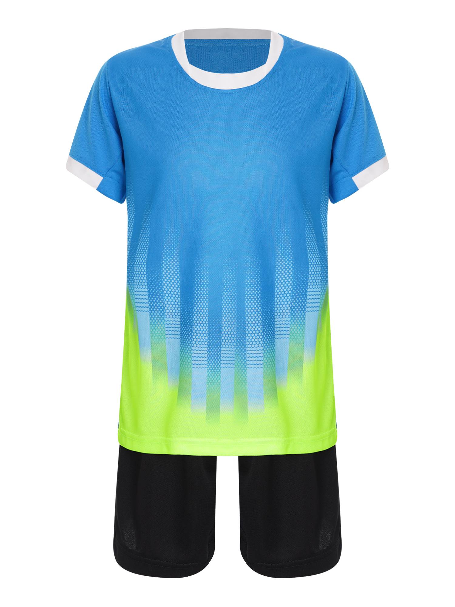 Kids Boys 2pcs Quick-Drying Short Sleeve T-shirt and Shorts Football Uniform