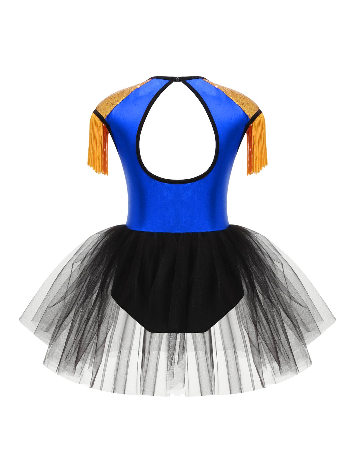 Kids Girls Circus Ringmaster Costume Sleeveless Sequins Leotard Dress