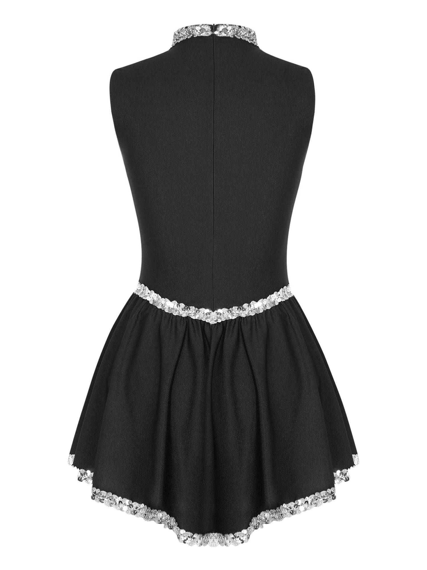 Women Sequin Sleeveless Figure Skating Dress
