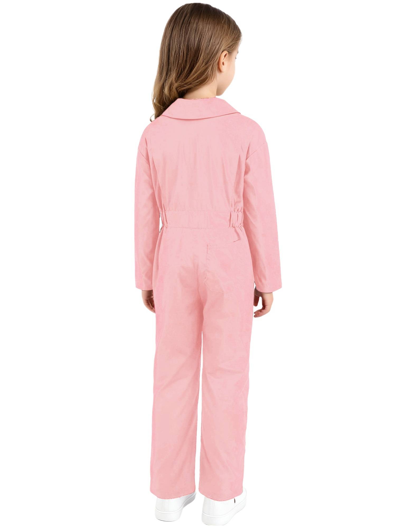 Kids Boys Long Sleeve Zipper Solid Color Coverall Casual Jumpsuit