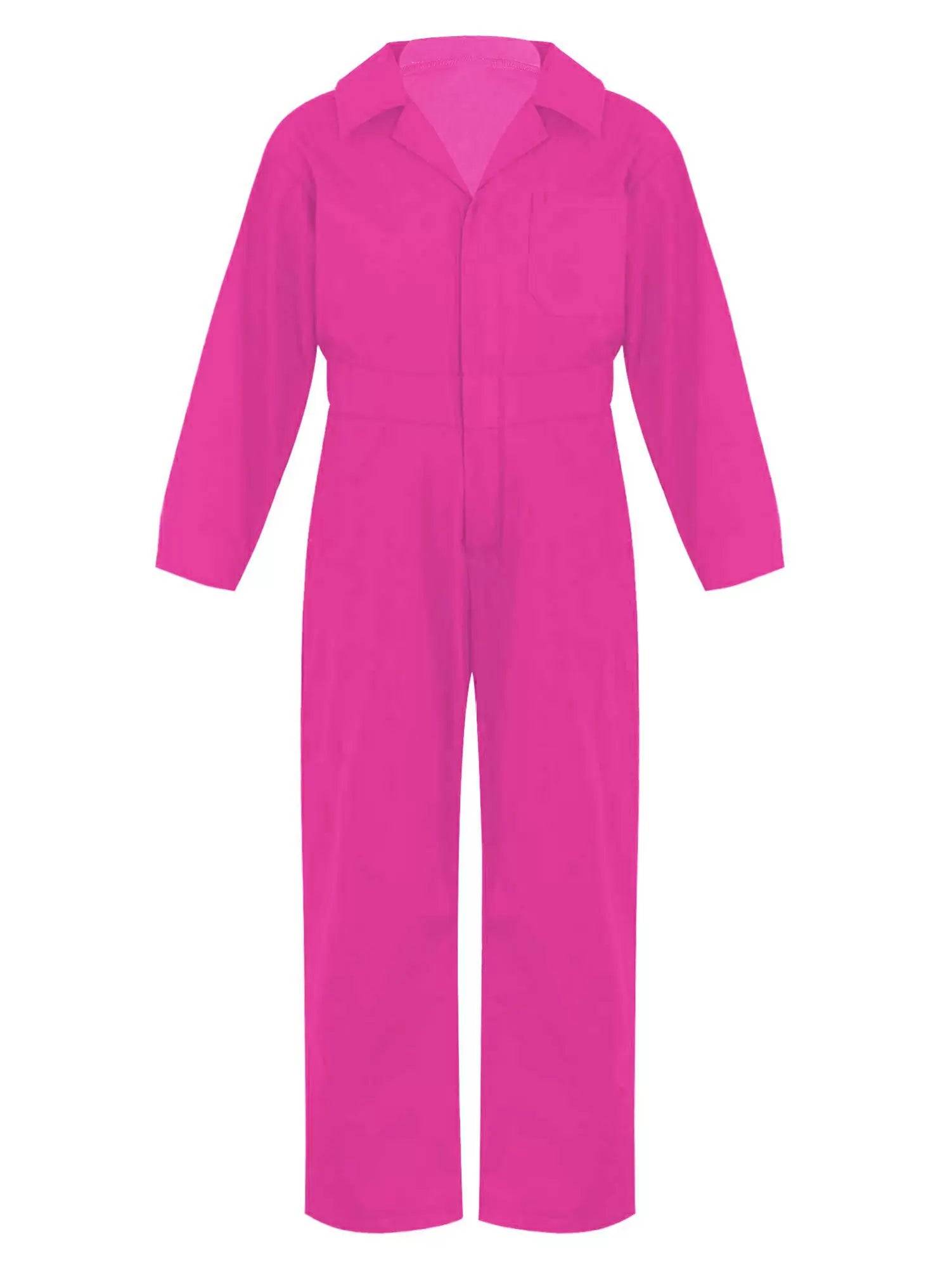 Kids Boys Long Sleeve Zipper Solid Color Coverall Casual Jumpsuit