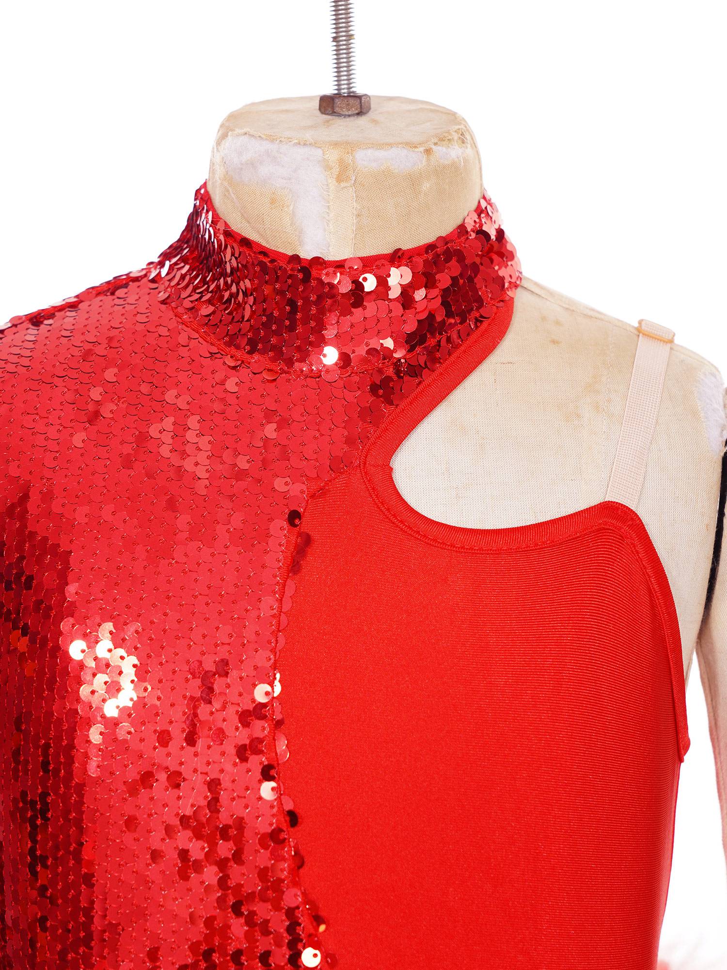 Kids Girls Sparkly Sequins Long Sleeve Jazz Dance Leotard