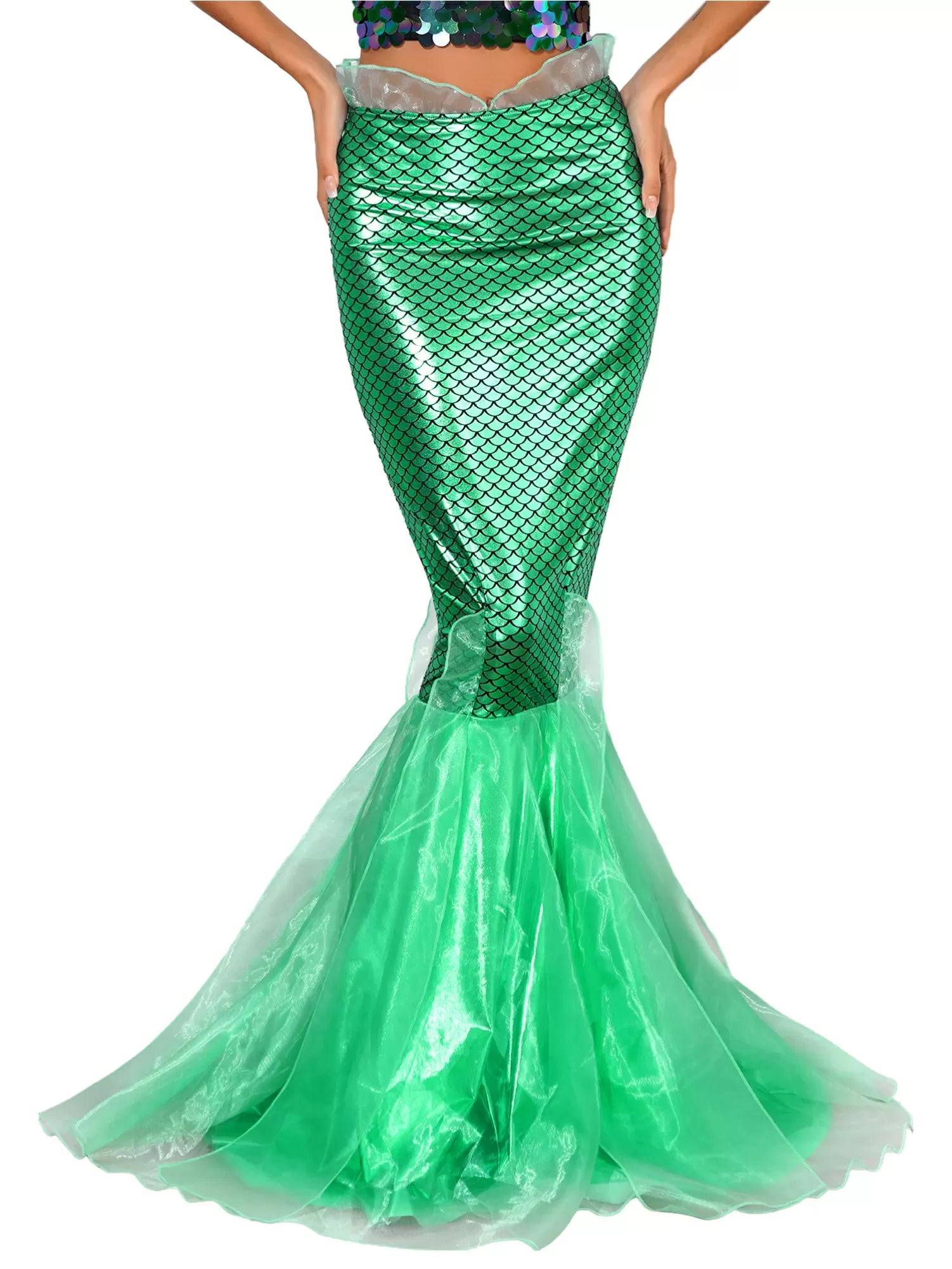 Women Cascading Tulle Mermaid Maxi Skirt