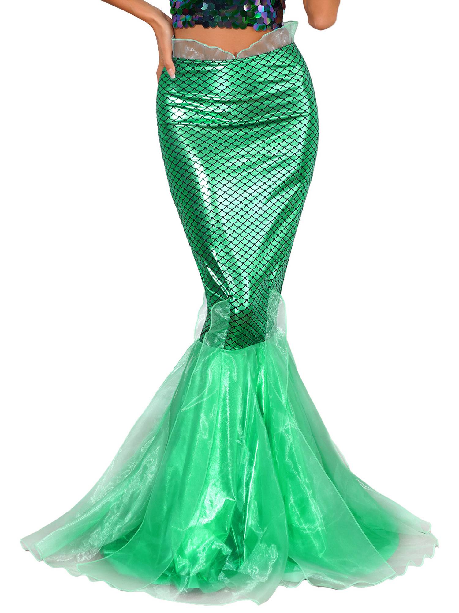 Women Cascading Tulle Mermaid Maxi Skirt