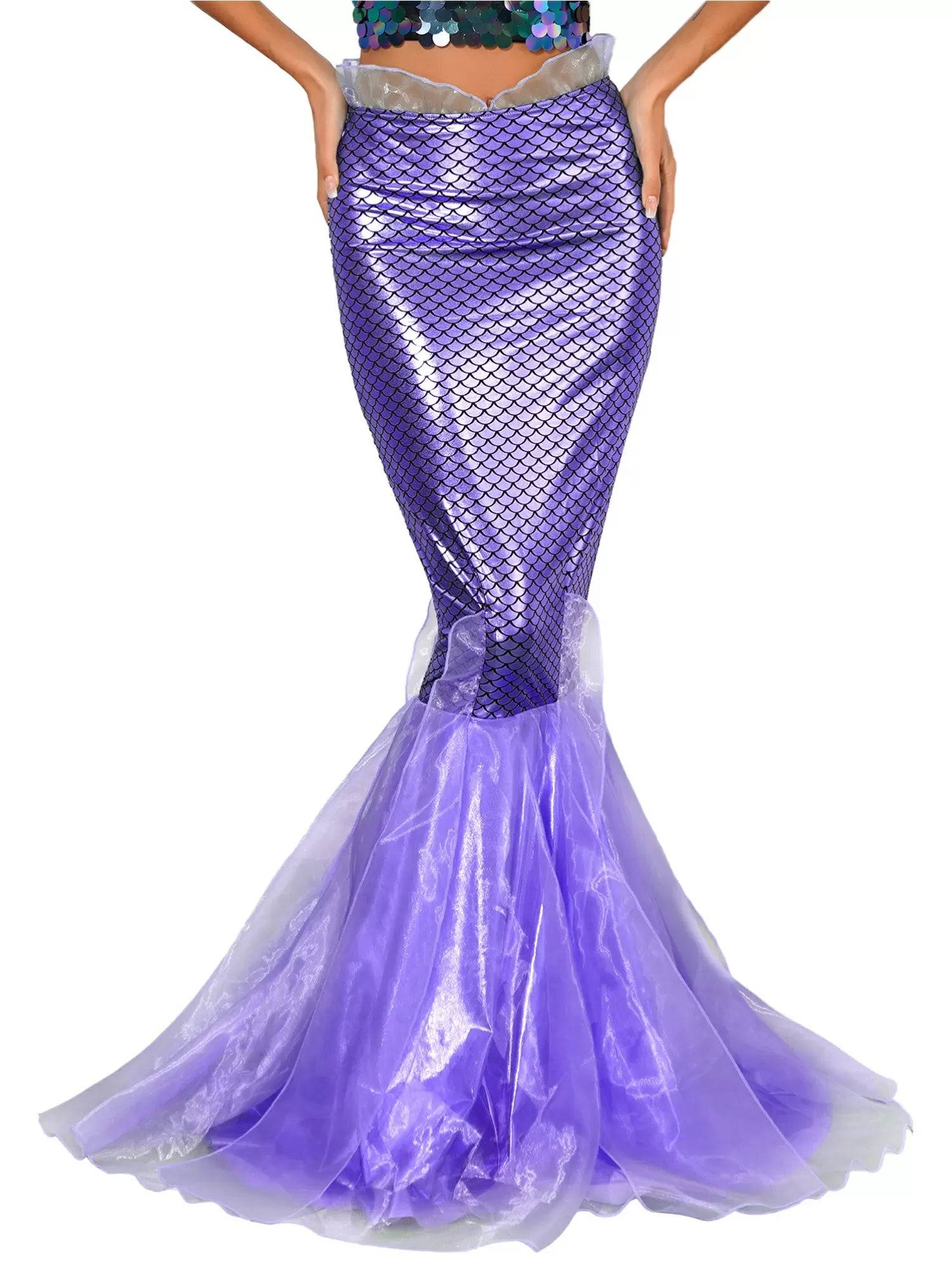 Women Cascading Tulle Mermaid Maxi Skirt