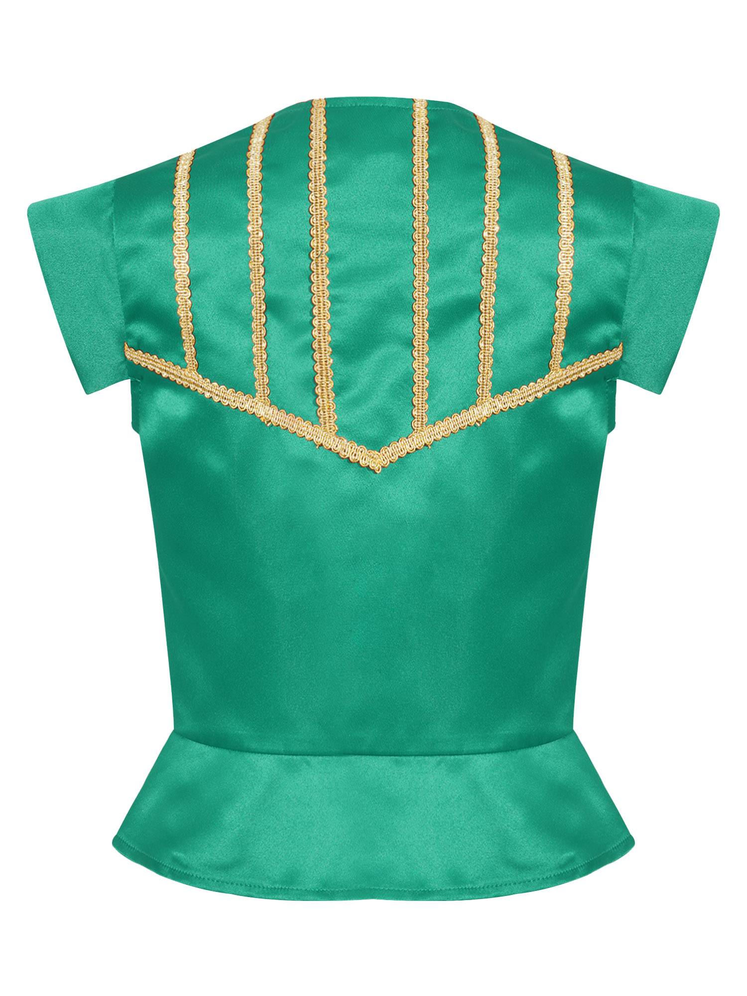 Kids Boys Medieval Renaissance Steampunk Costume Short Sleeve Lace-up Vest