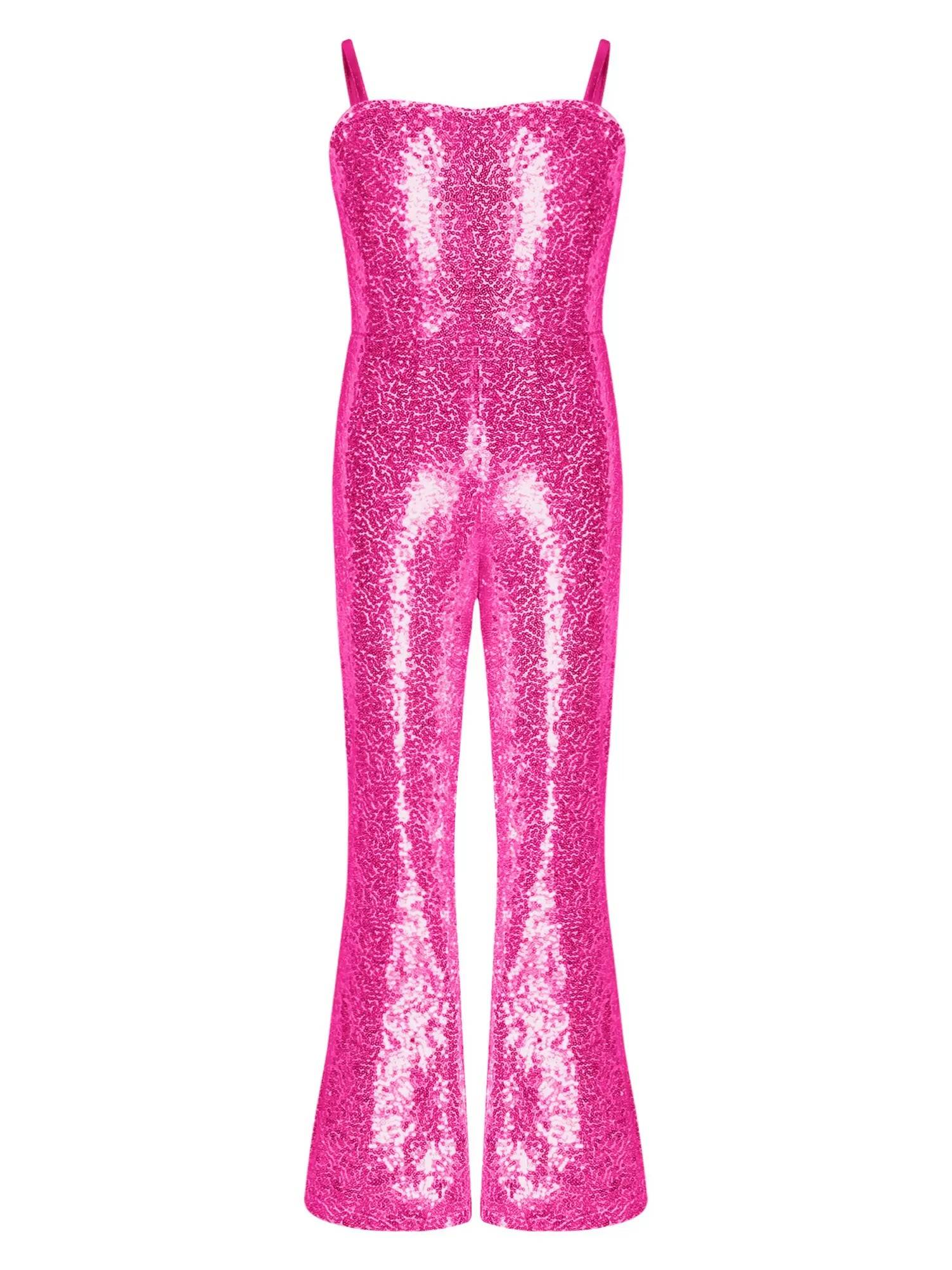 Kids Girls Character Cosplay Costume Sequins Jumpsuit