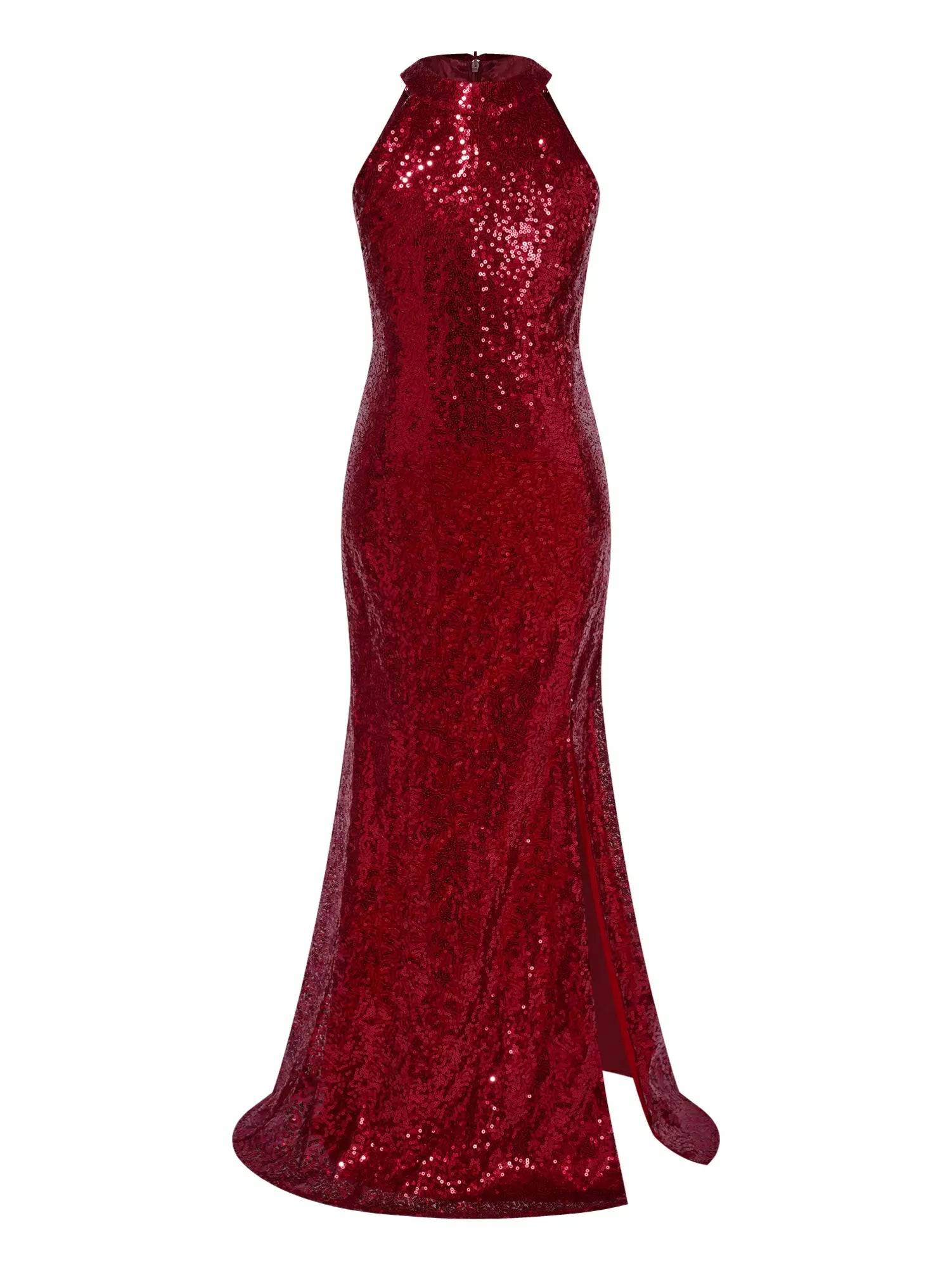 Kids Girls Shiny Sequin Mermaid Dress Sleeveless Pageant Gowns