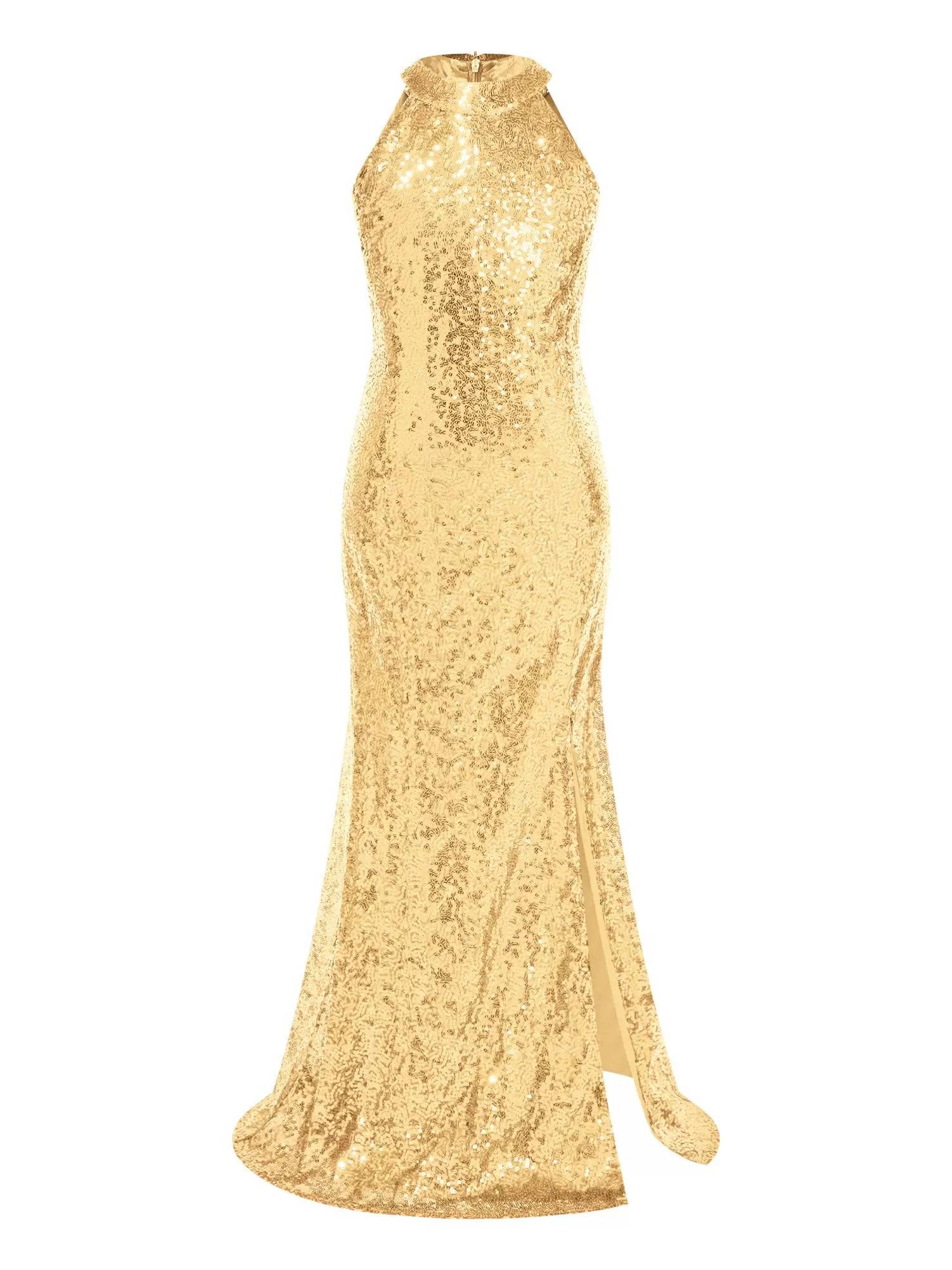 Kids Girls Shiny Sequin Mermaid Dress Sleeveless Pageant Gowns