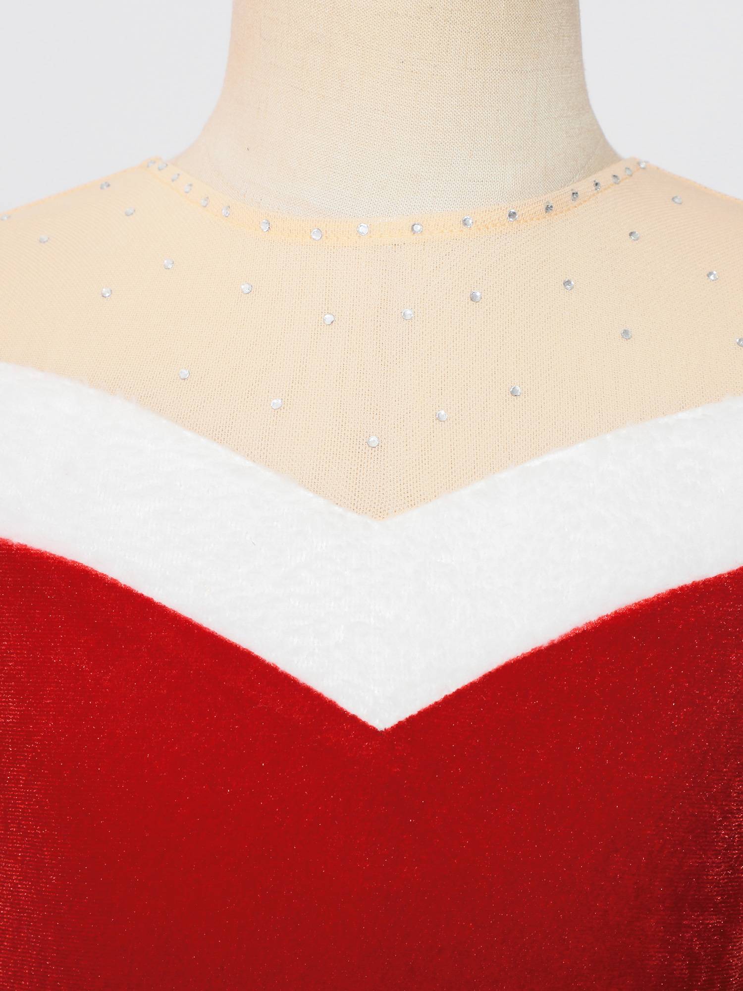 Kids Girls Christmas Sleeeveless Velvet Leotard Dress with Hat