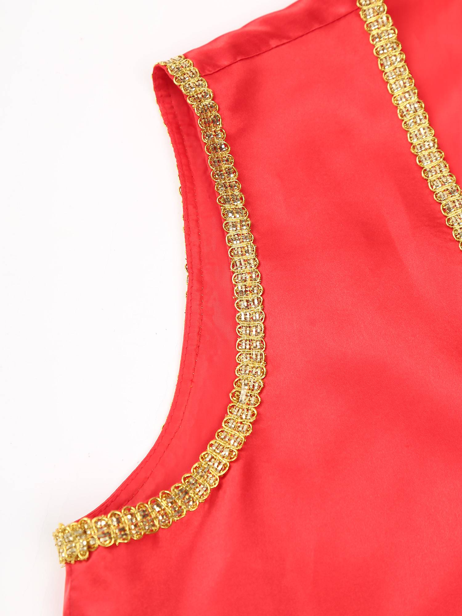 Men Halloween Sleeveless Satin Vest Arabian Prince Cosplay Costume