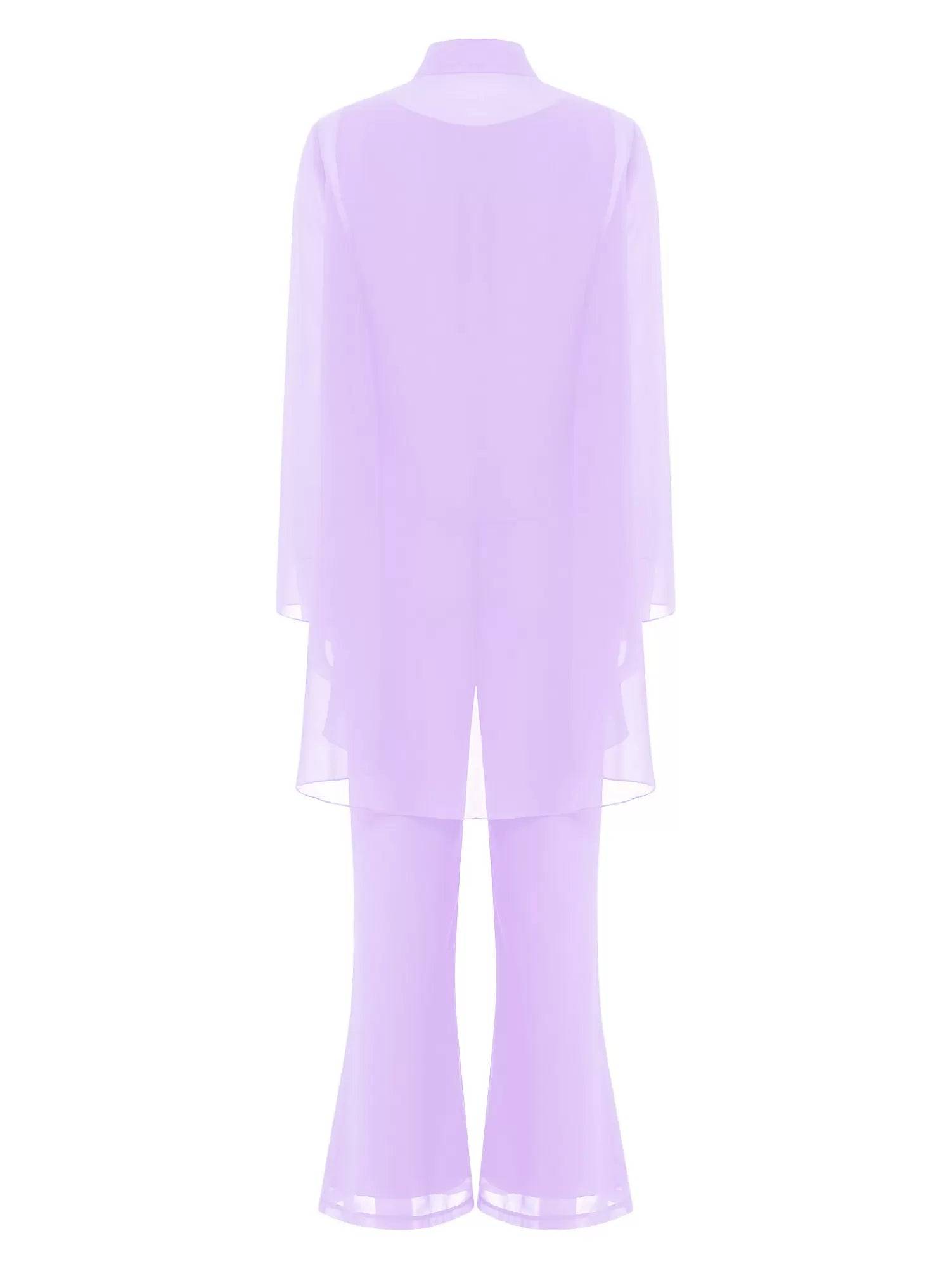 Women 3 Pieces Elegant Chiffon Party Suit Wedding Guest Outfits