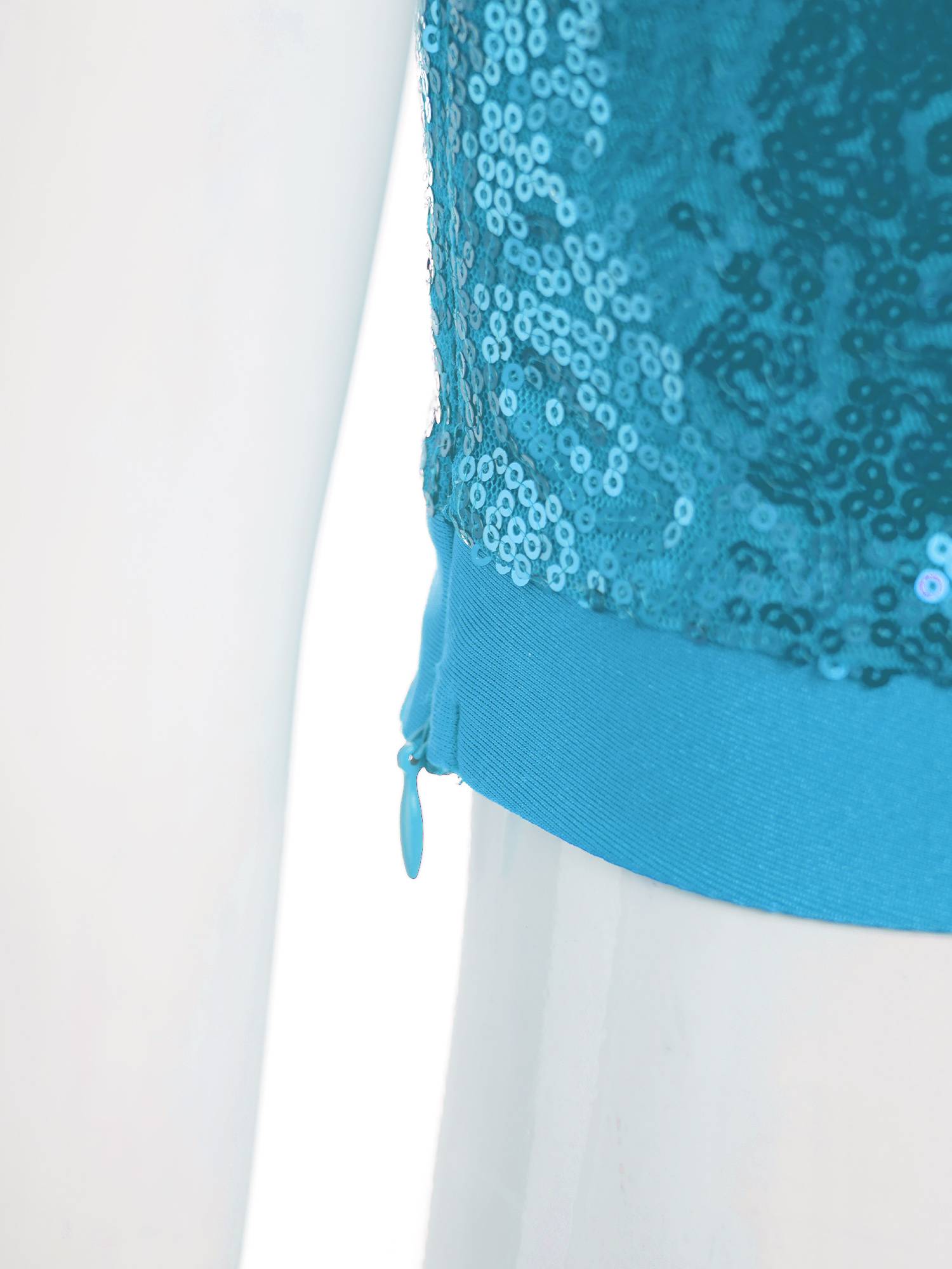 Kids Girls Sparkly Sequin One Shoulder Jazz Dance Crop Top