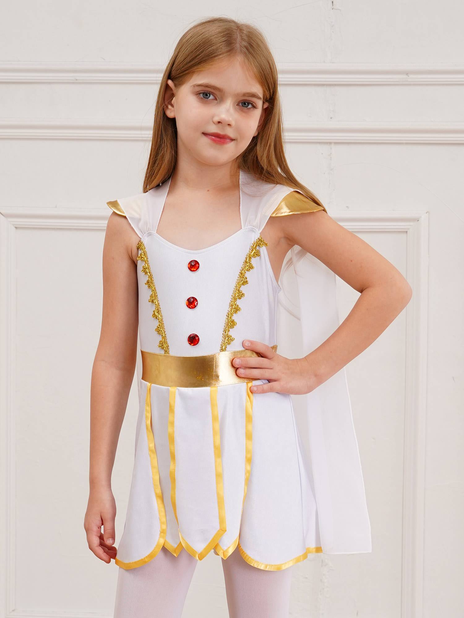 Kids Girls Tulle Toga Dress Halloween Ancient Greek Princess Costume