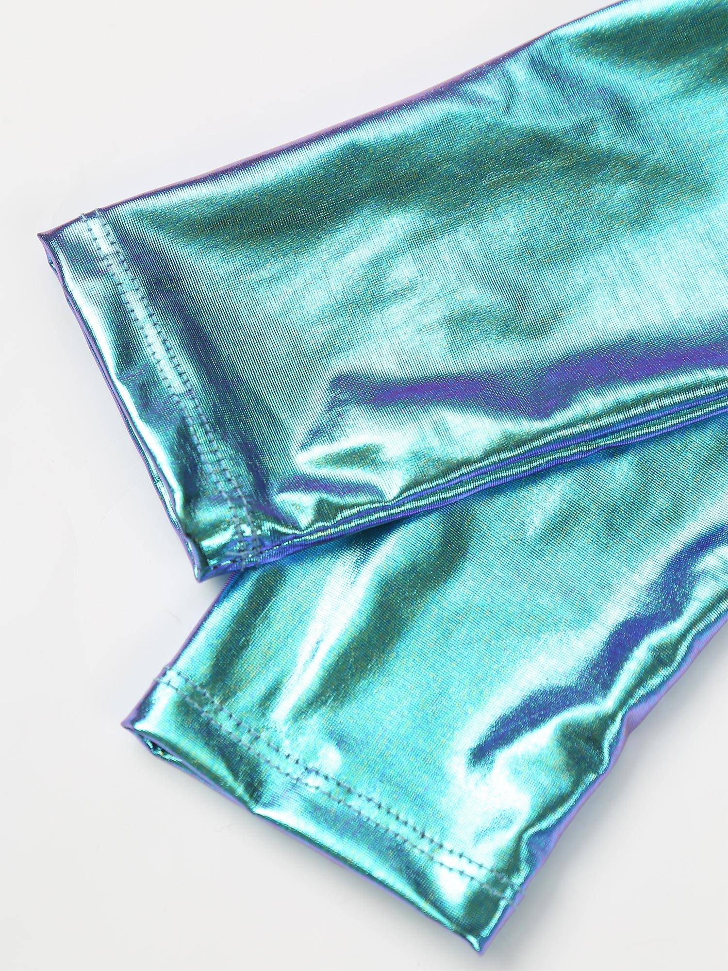 Women Long Sleeve Metallic Slim Fit Full Body Jumpsuit