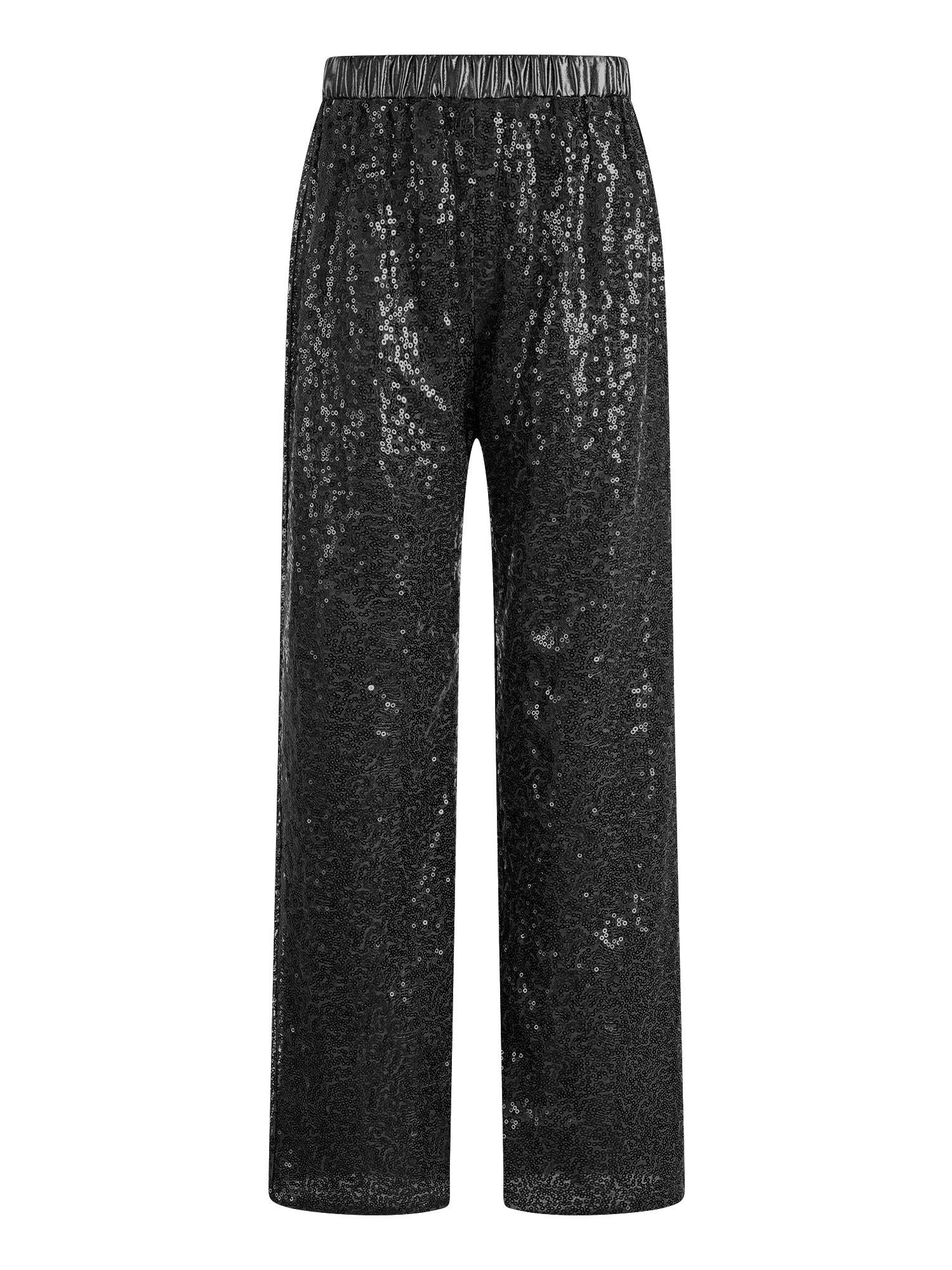 Kids Girls Sequin High Waist Loose Pants for Jazz Dance