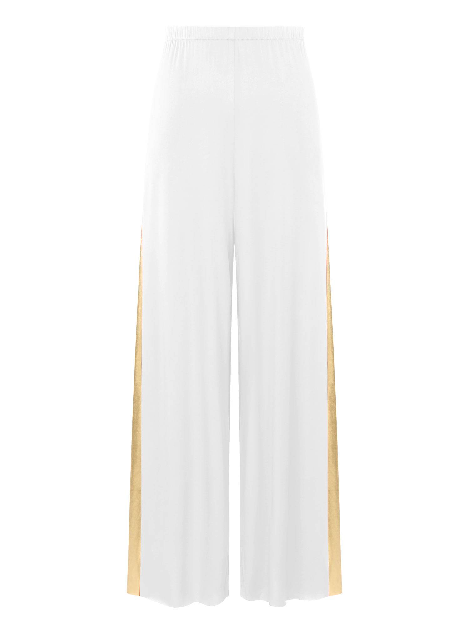 Women Metallic High Waist Wide-Leg Pants for Liturgical Dance