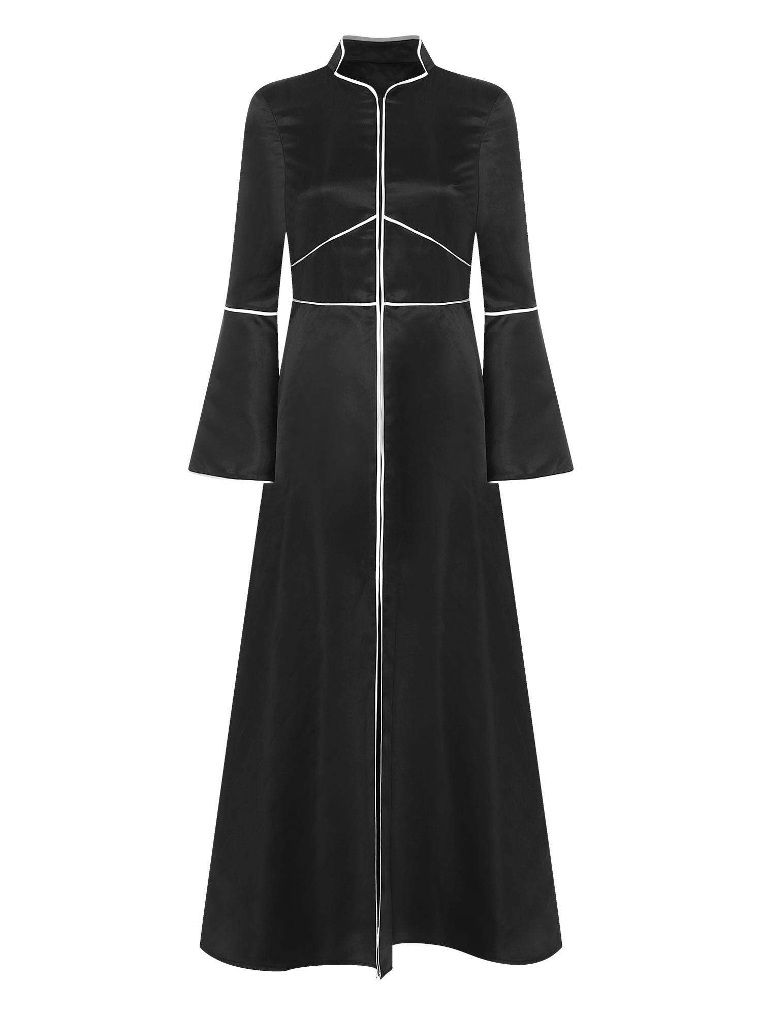 Women Church Clergy Robe Long Sleeves A-Line Maxi Worship Dance Dress