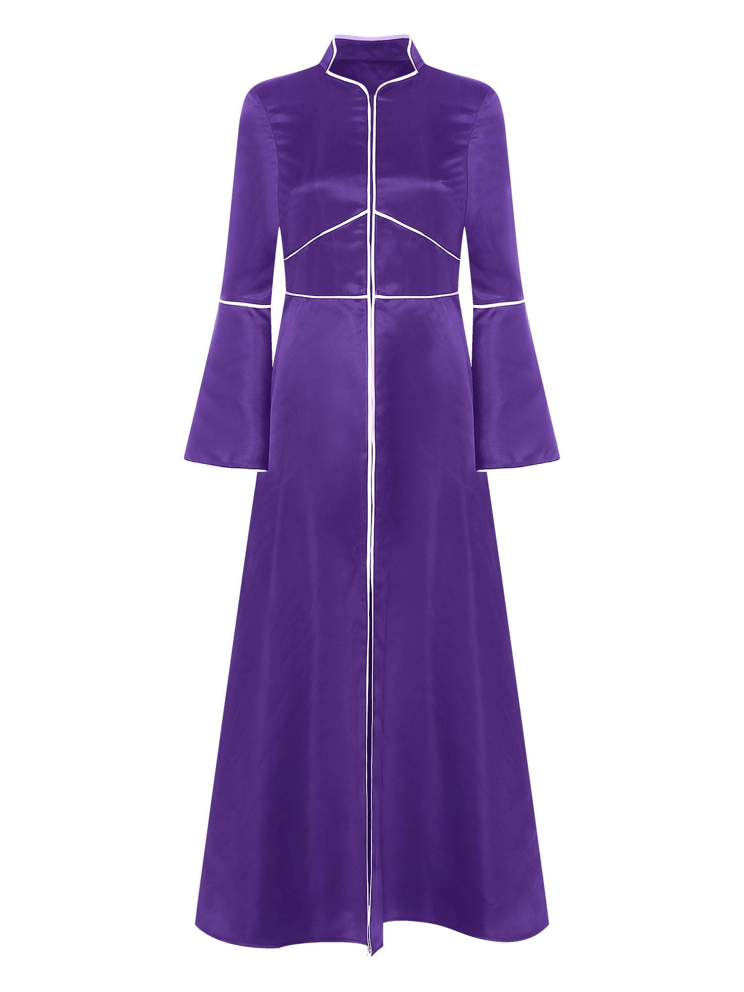 Women Church Clergy Robe Long Sleeves A-Line Maxi Worship Dance Dress