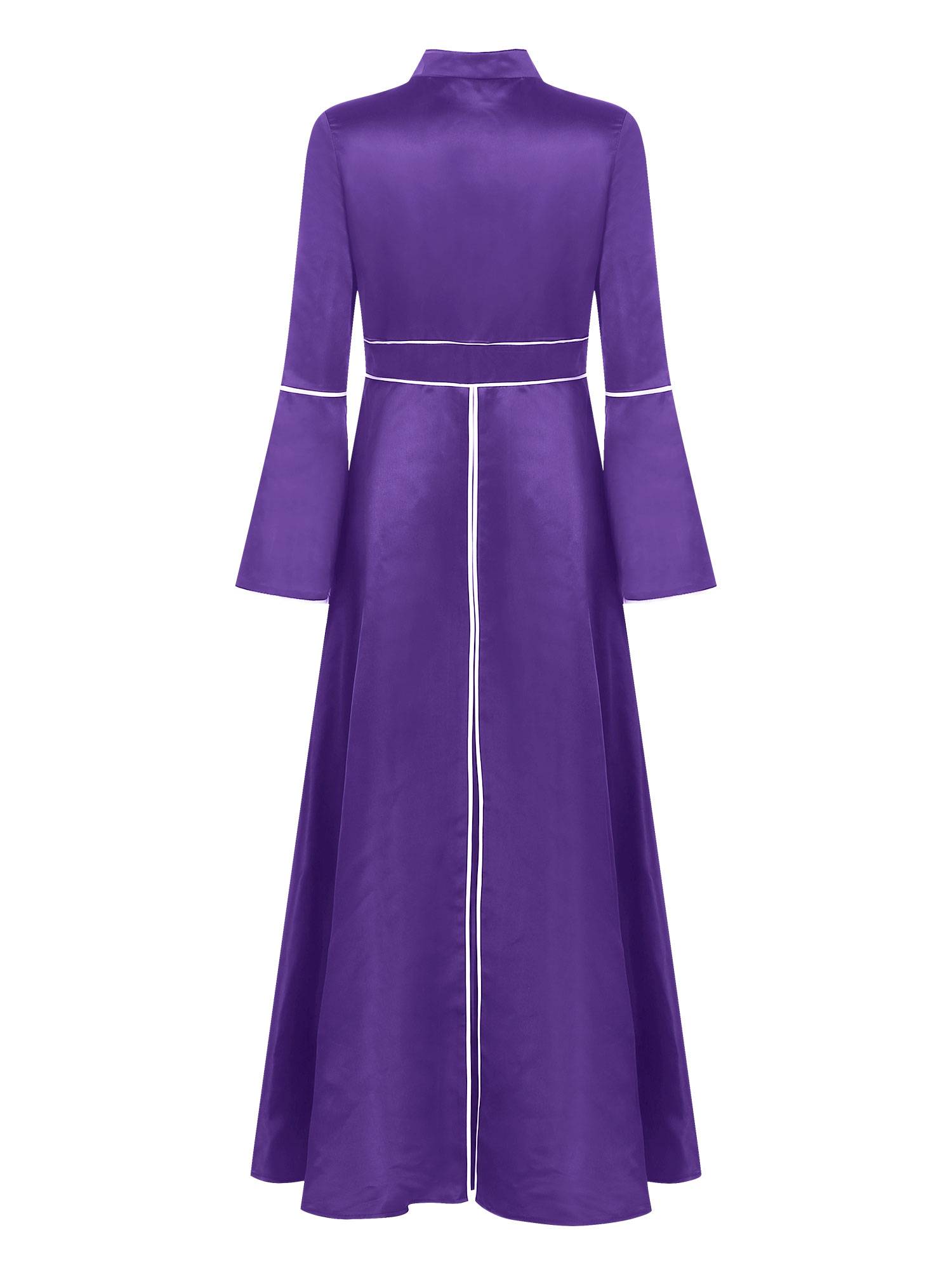 Women Church Clergy Robe Long Sleeves A-Line Maxi Worship Dance Dress