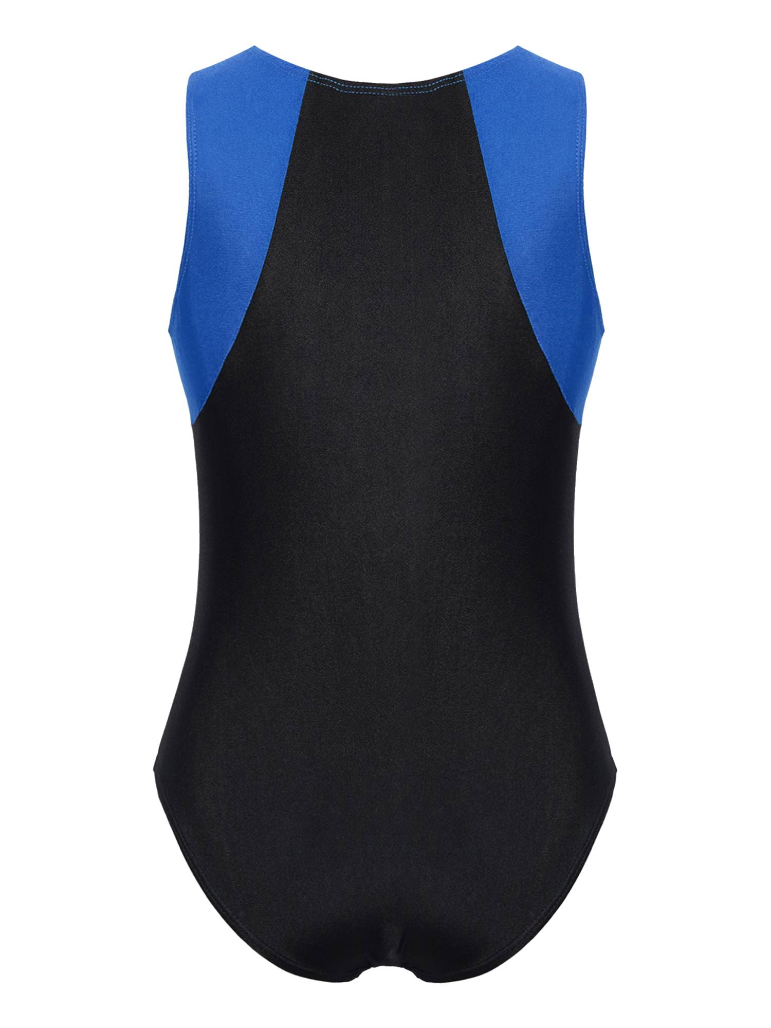 Kids Boys Sleeveless Round Neck Colorblock Gymnastic Leotard