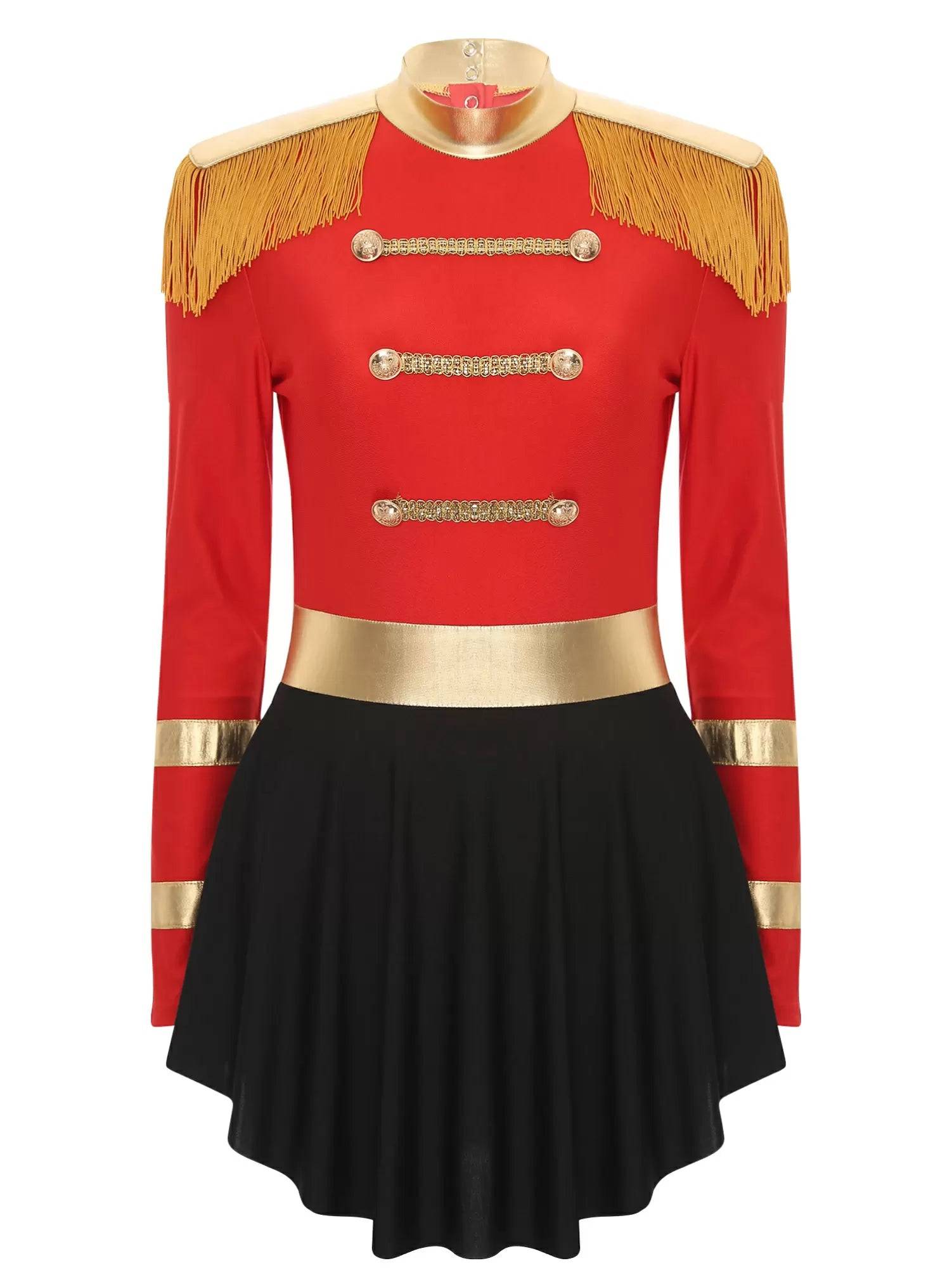 Women Long Sleeve Hollow Back Circus Leotard Dress