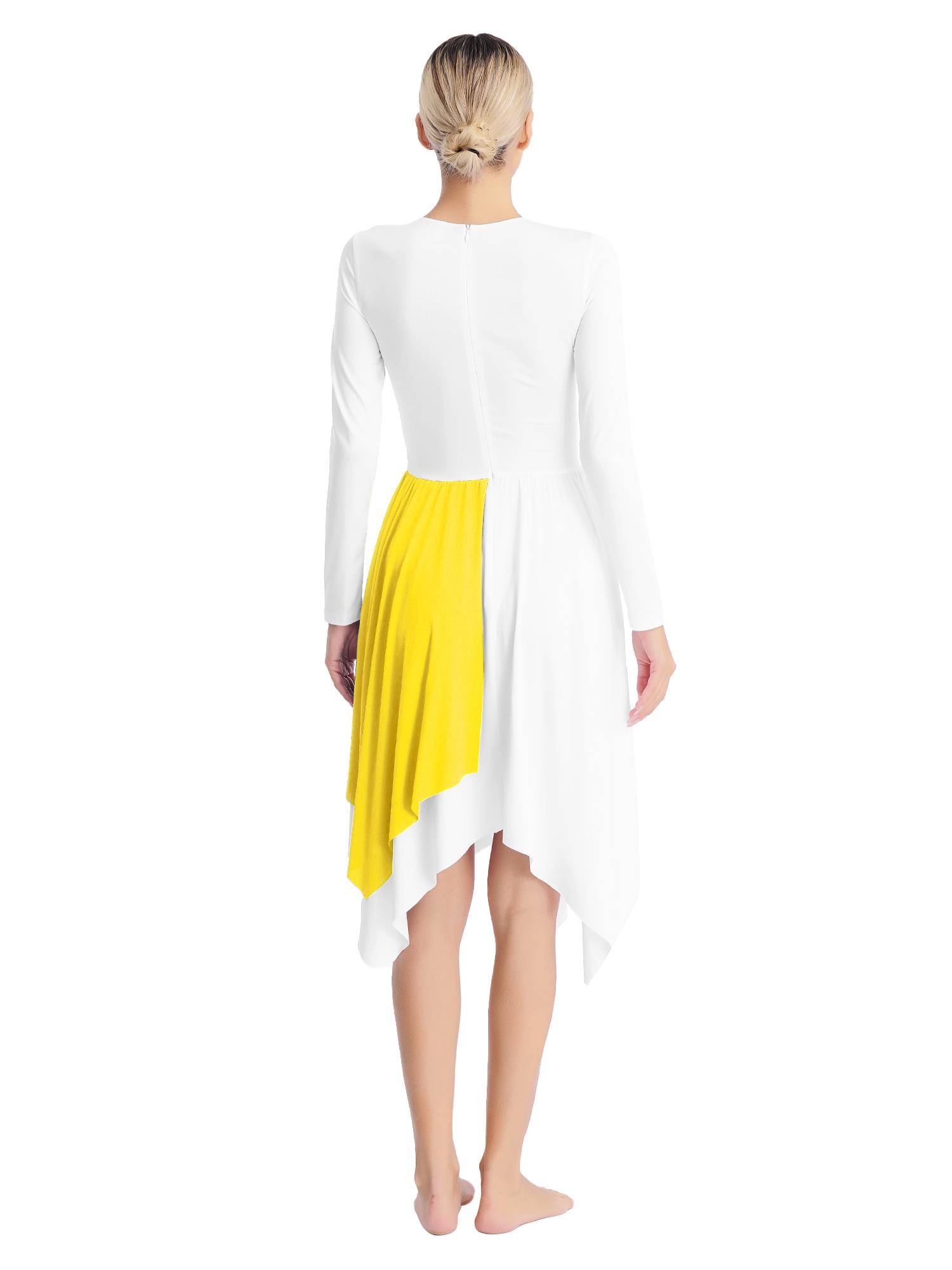 Women Long Sleeve Metallic Liturgical Worship Praise Dance Dress