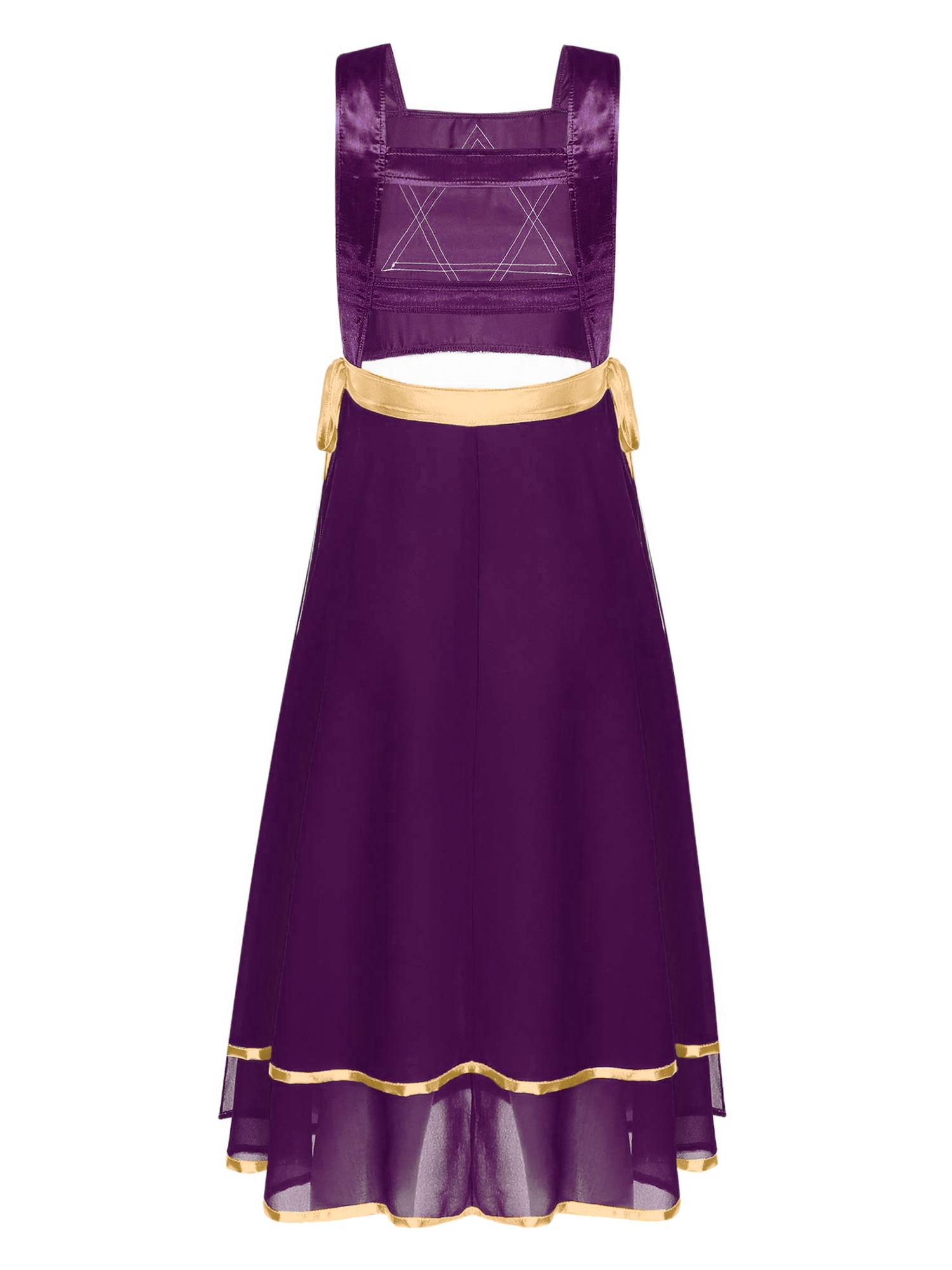 Women Star Lace-up Sleeveless Dress Choir Praise Dance Tunic