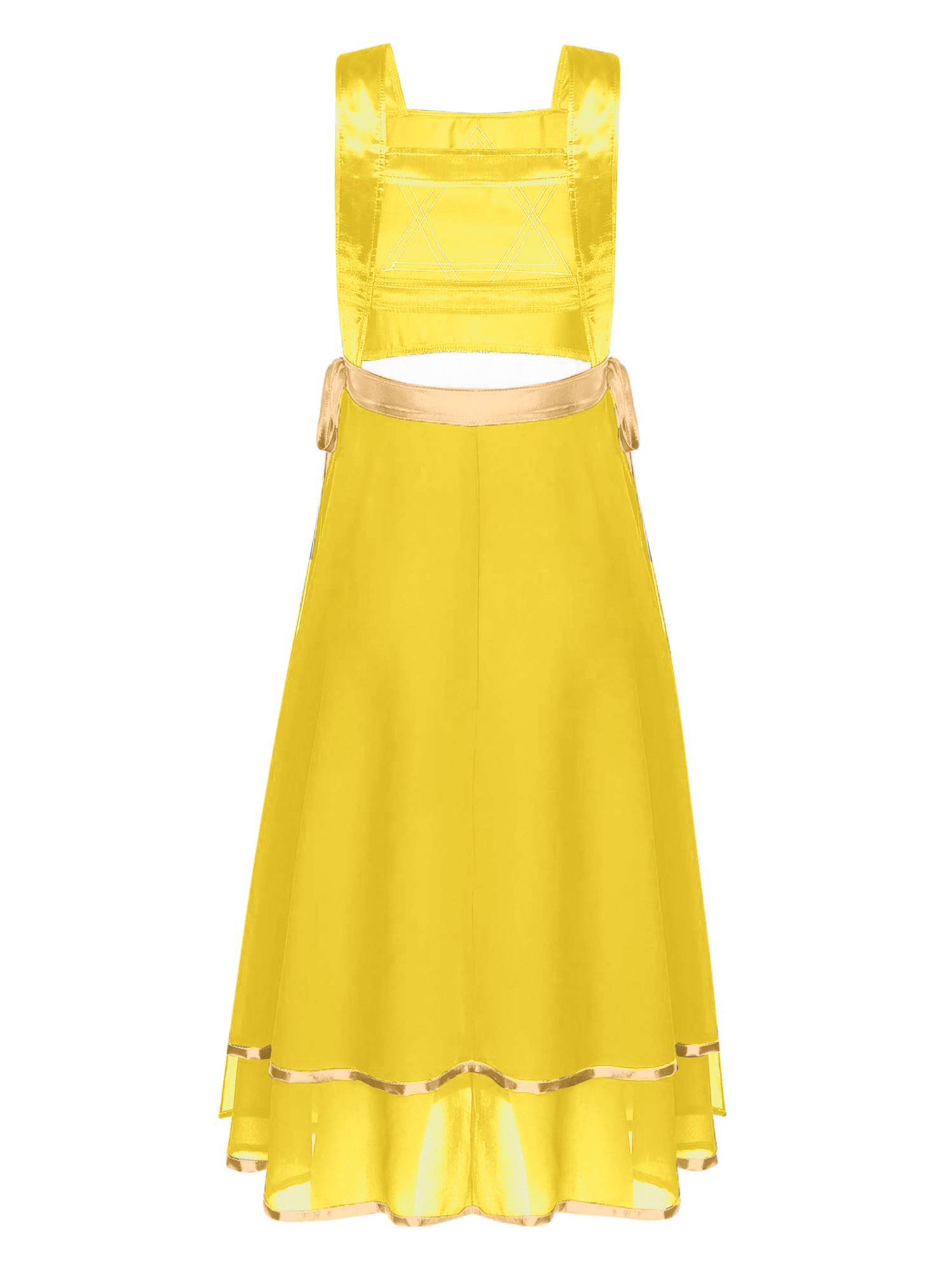 Women Star Lace-up Sleeveless Dress Choir Praise Dance Tunic