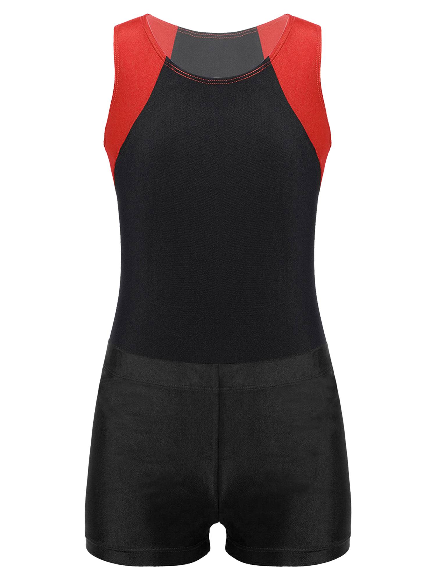 Kids Boys Sleeveless Leotard Bodysuit and Shorts Sport Set