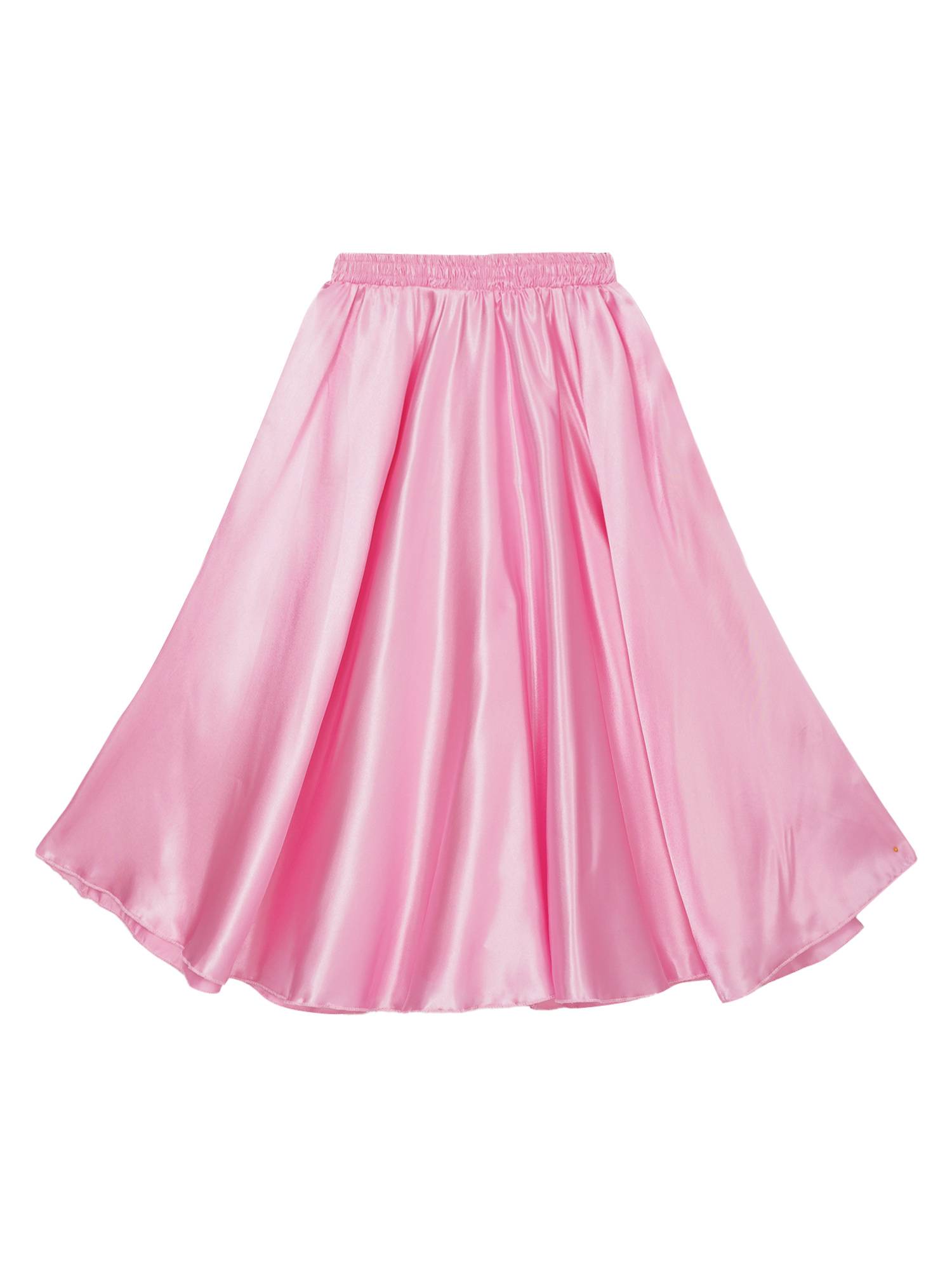 Kids Girls Solid Spanish Bullfight Midi Skirt Latin Dance Skirt