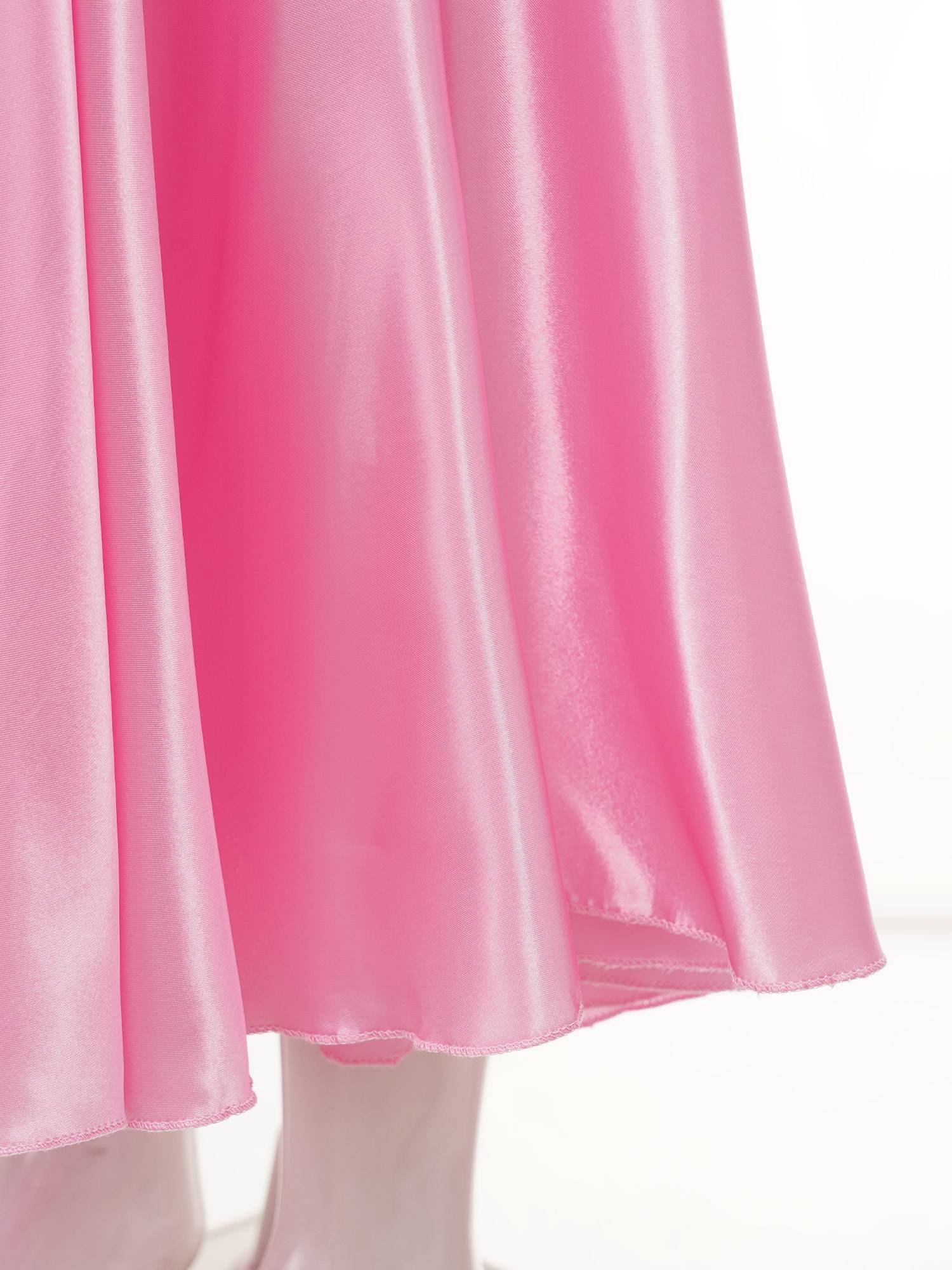 Kids Girls Solid Spanish Bullfight Midi Skirt Latin Dance Skirt