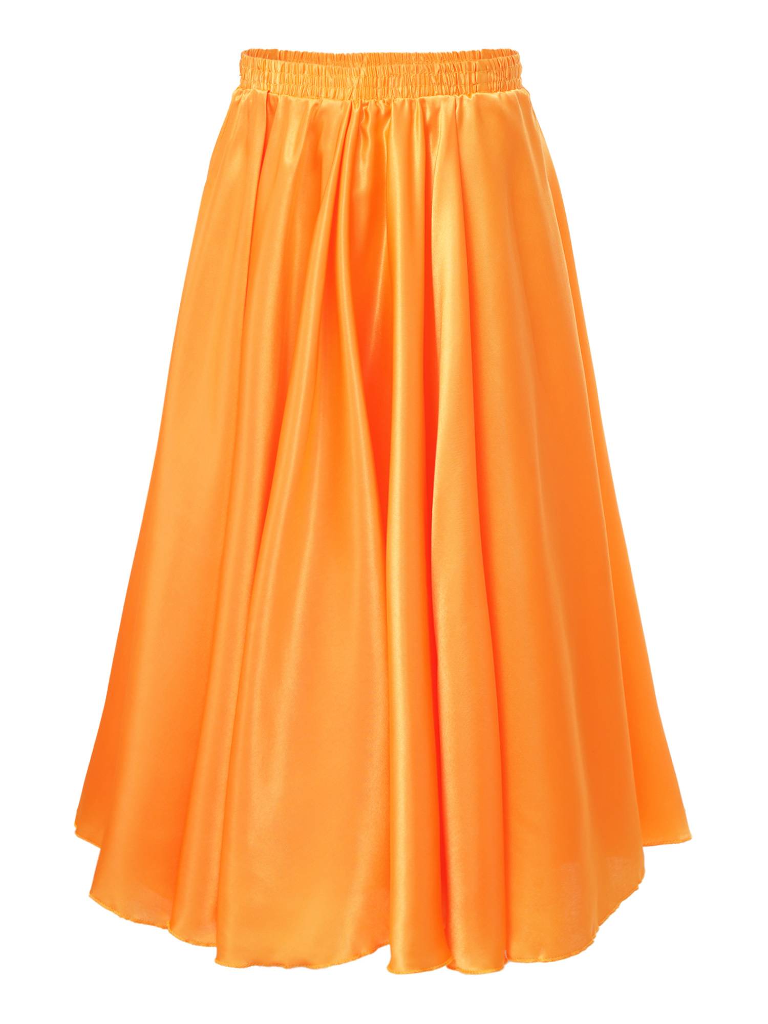 Kids Girls Solid Spanish Bullfight Midi Skirt Latin Dance Skirt