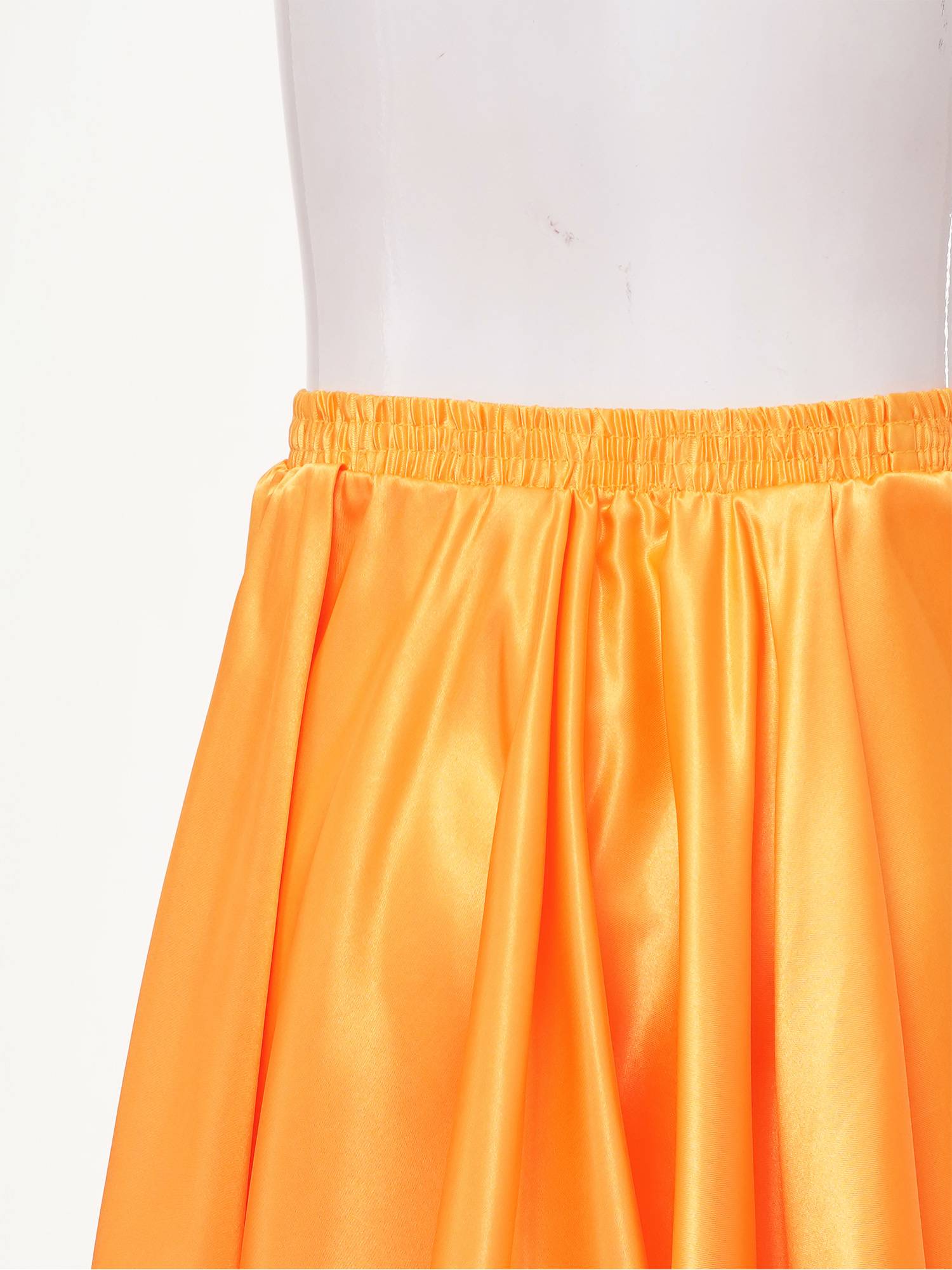 Kids Girls Solid Spanish Bullfight Midi Skirt Latin Dance Skirt