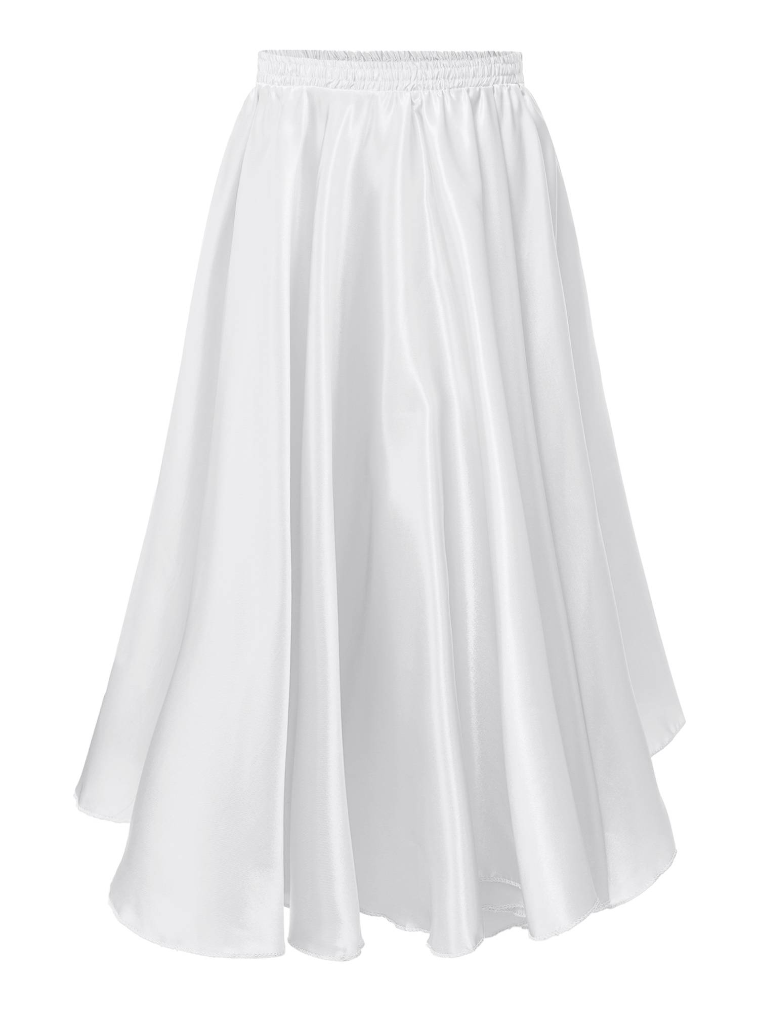 Kids Girls Solid Spanish Bullfight Midi Skirt Latin Dance Skirt