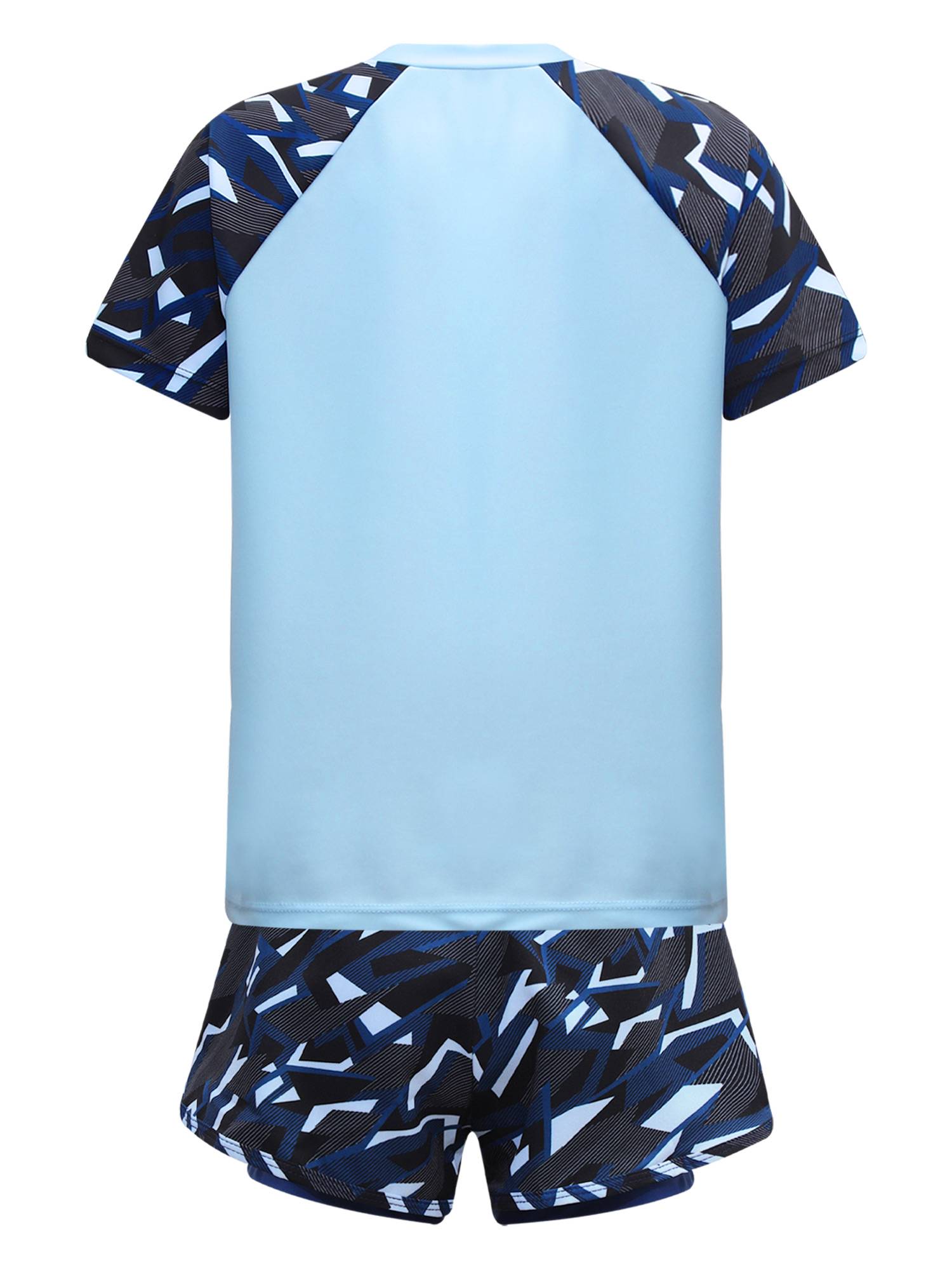 Kids Boys 2pcs Short Sleeve Top and Trunks Swimwear Set