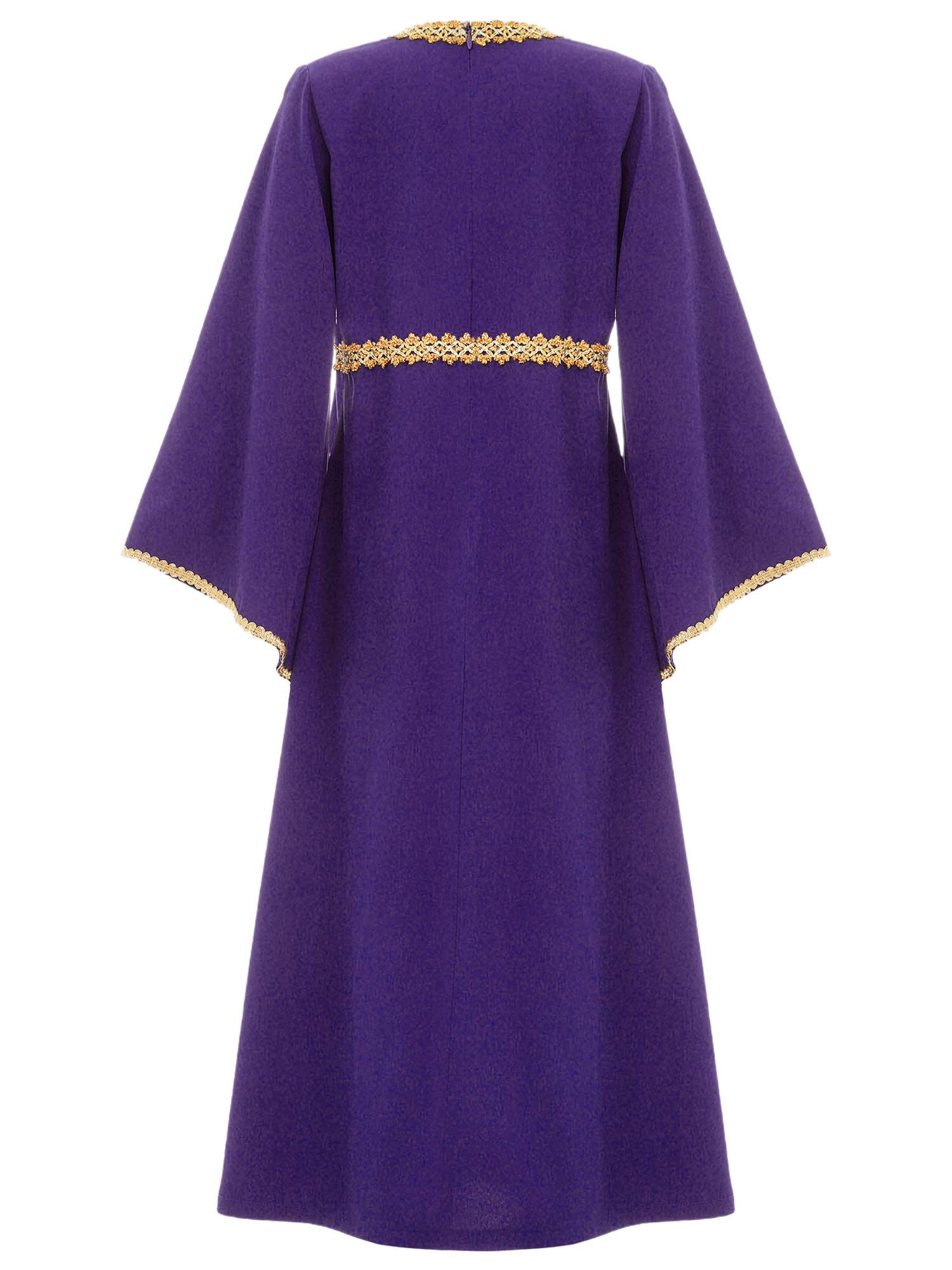 Kids Girls Long Sleeve Square Neck Medieval Renaissance Princess Dress