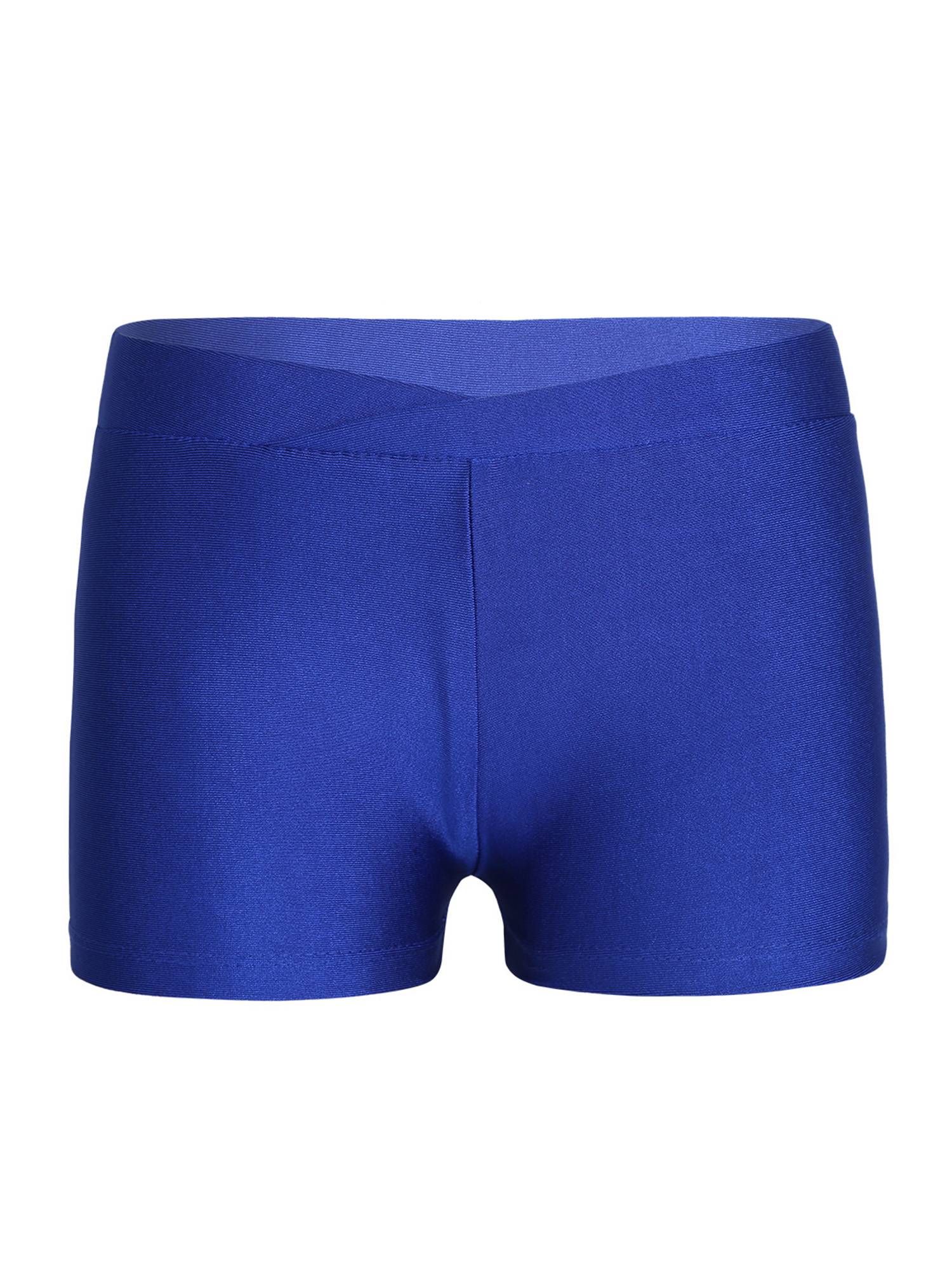 Kids Girls 2pcs Sleeveless Rhinestones Leotard and Shorts Gymnastic Sets