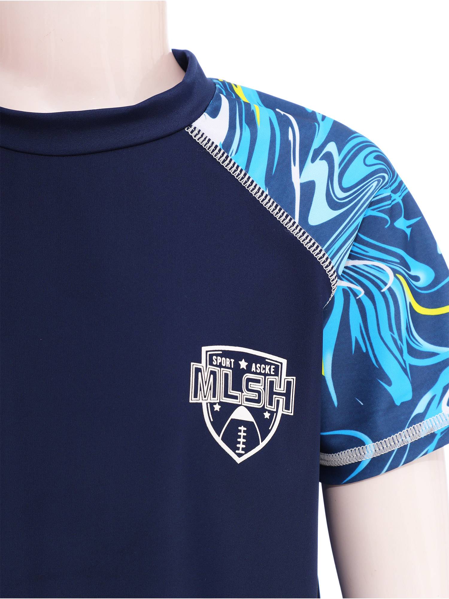 Kids Boys Two Piece Short Sleeve Top and Trunks Swimwear Set