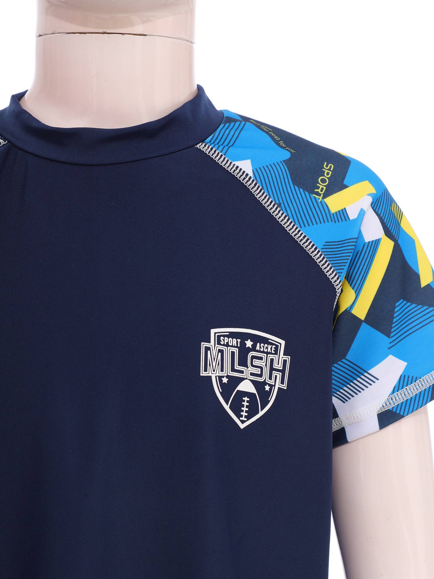 Kids Boys Two Piece Short Sleeve Top and Trunks Swimwear Set