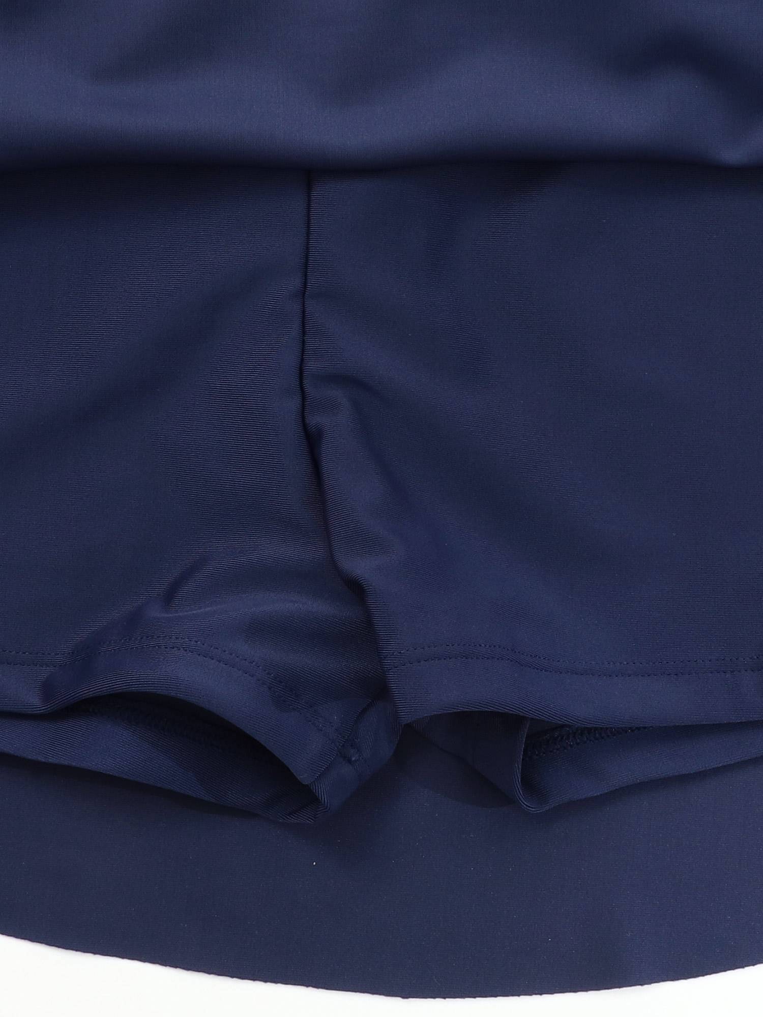 Girls Short Sleeve Color Block A-line Swimming Dress