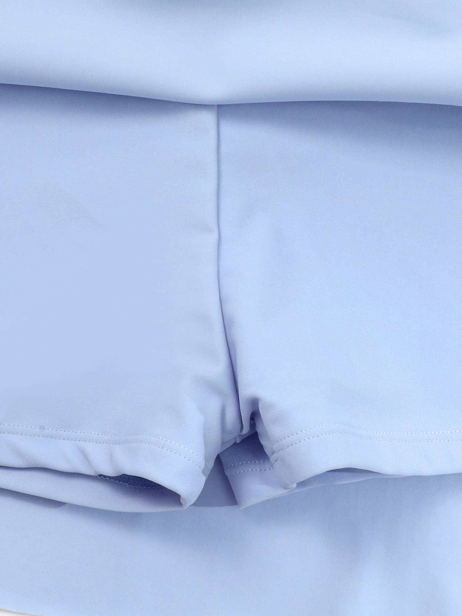 Girls Short Sleeve Color Block A-line Swimming Dress