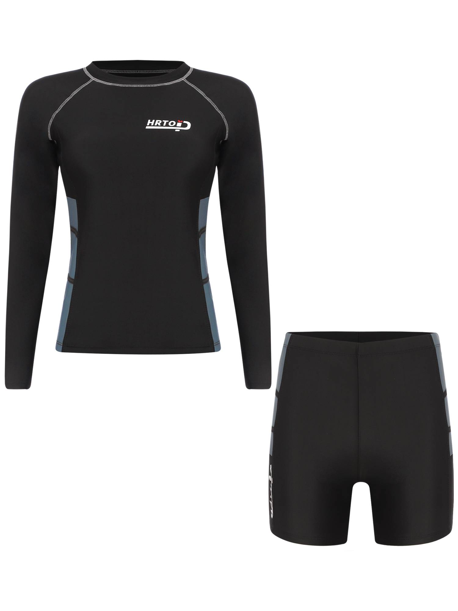 Women 2pcs Swimsuit Long Sleeve Rash Guard Sets