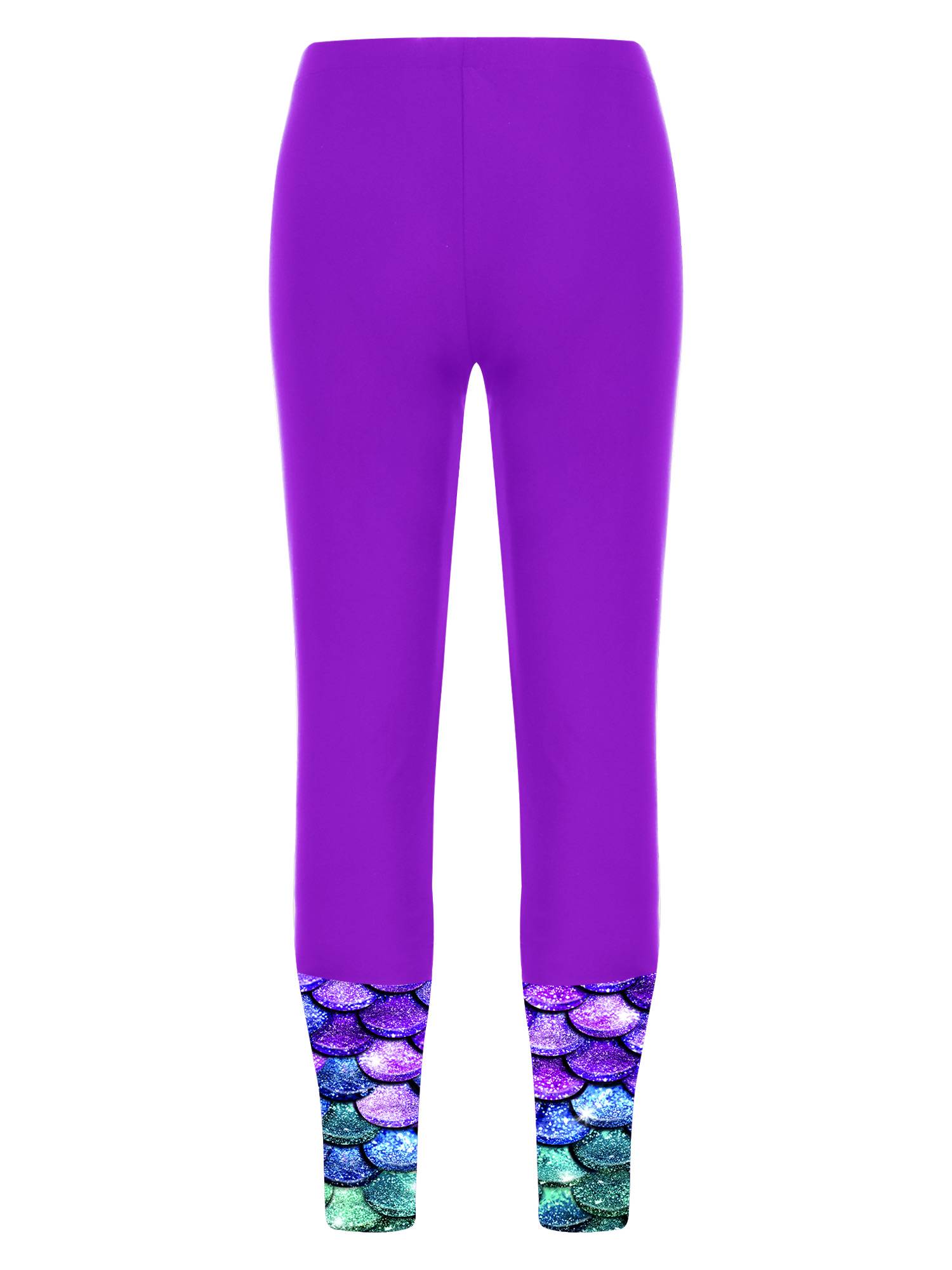 Kids Girls High Waist Fish Scales Print Swimming Pants