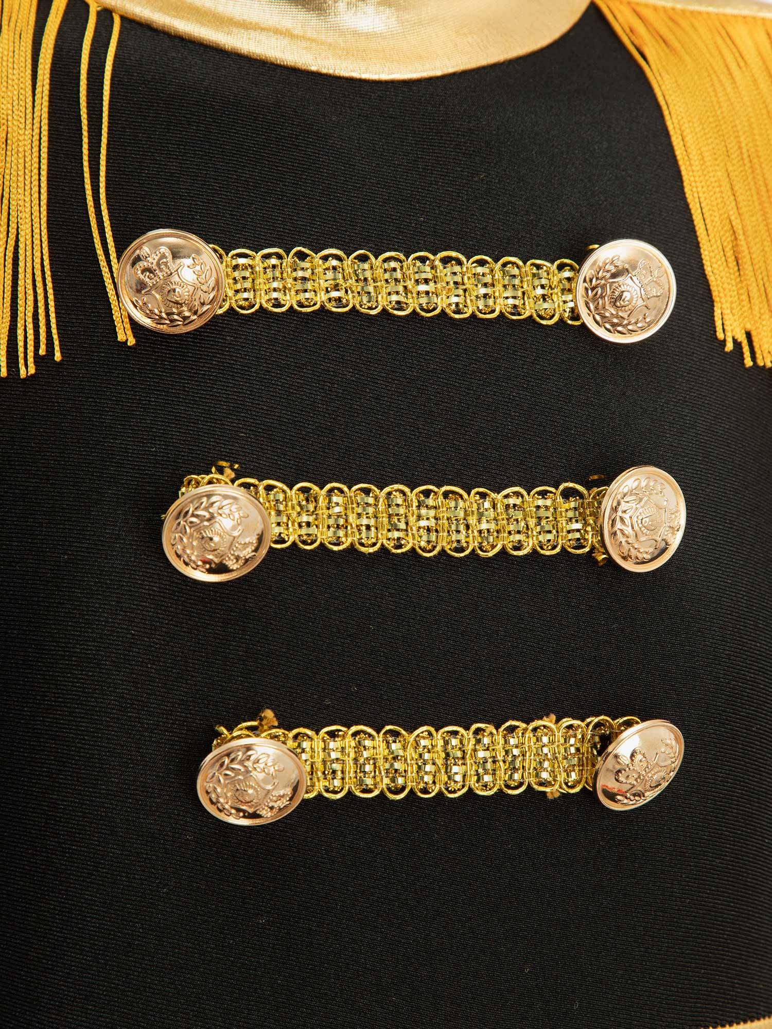 Kids Girls Long Sleeve Keyhole Back Fringe Circus Ringmaster Leotard Dress