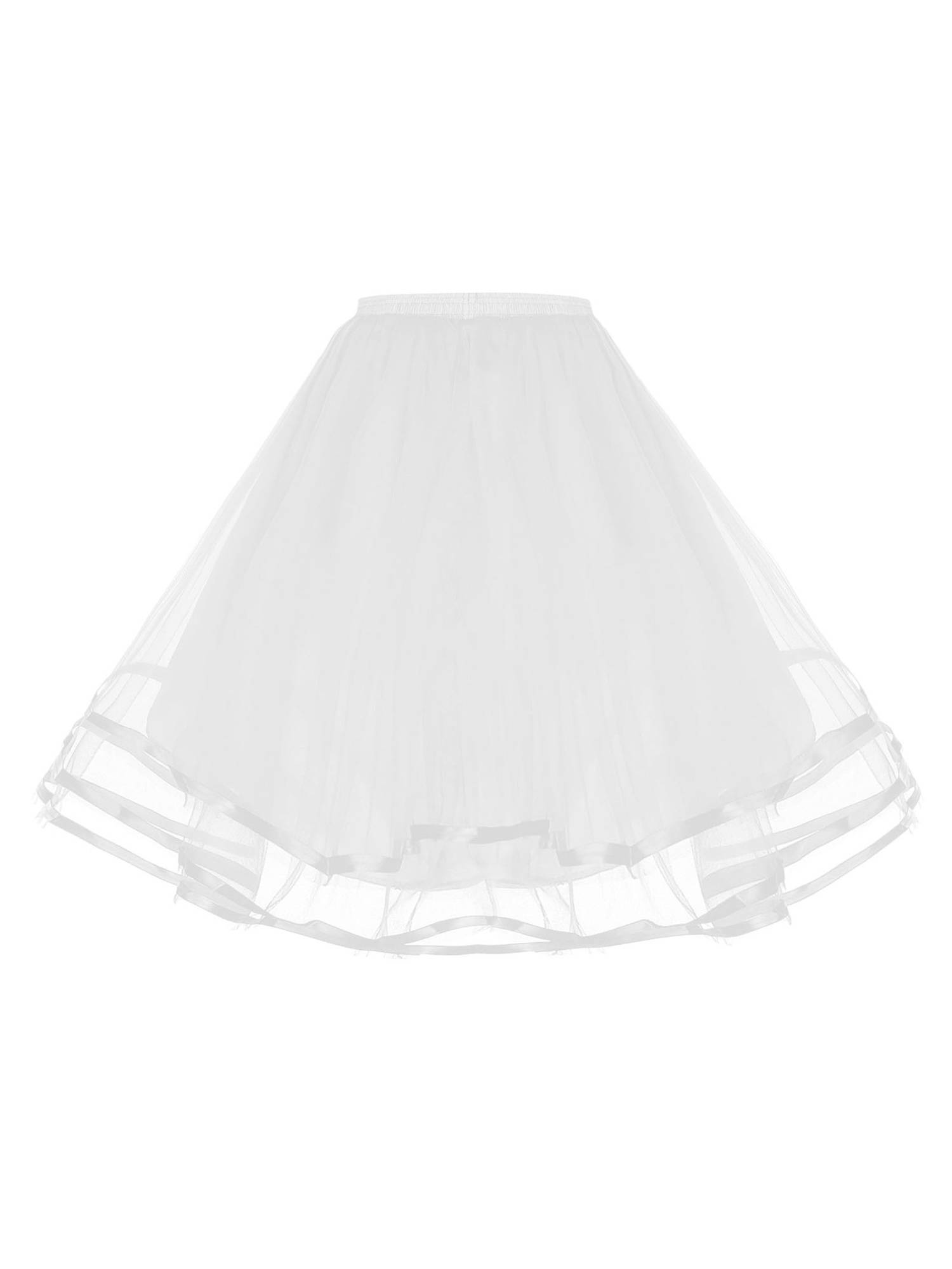 Women Tiered Tulle Underskirt Hoopless Puff A-line Petticoat