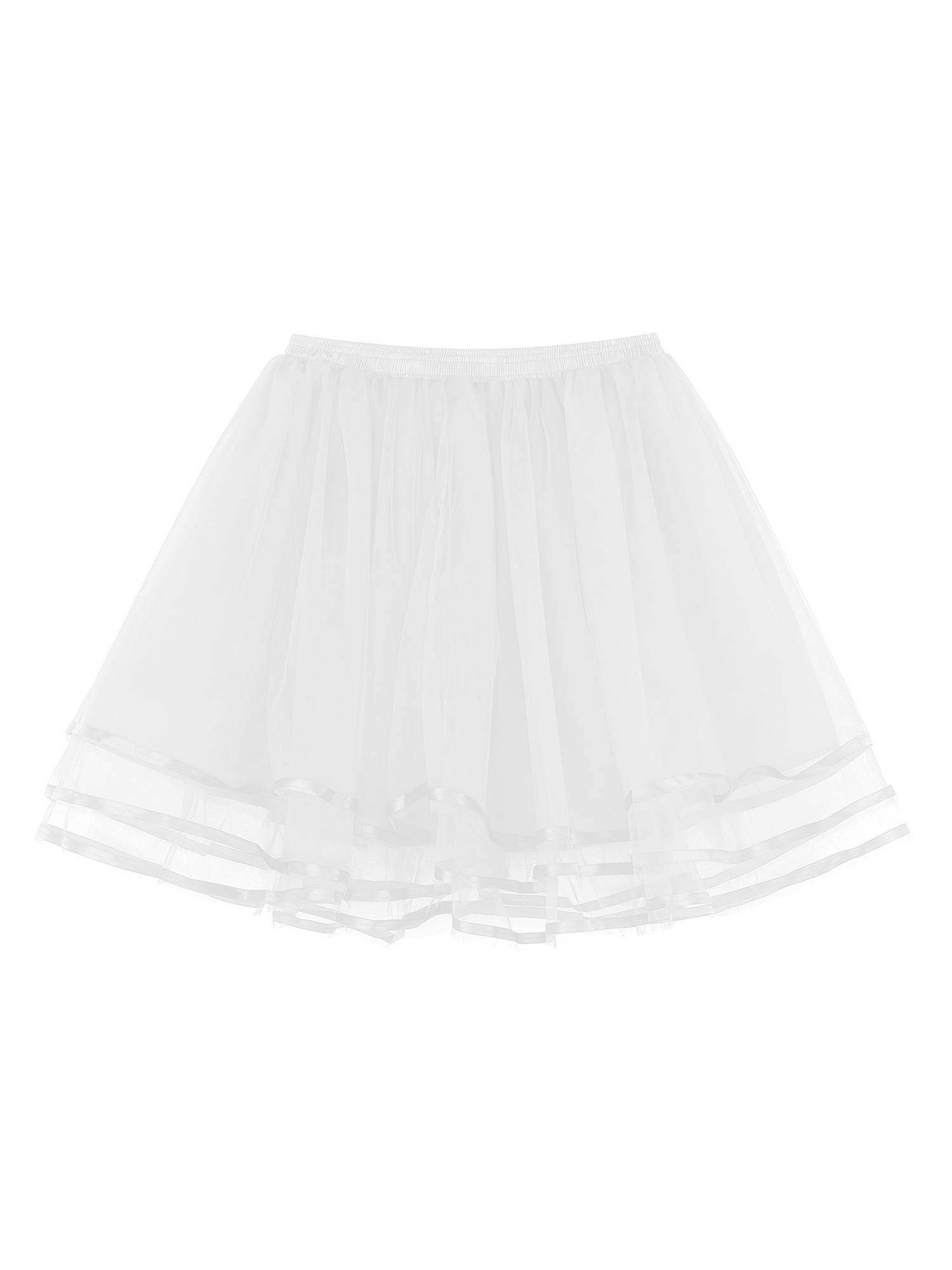 Women Tiered Tulle Underskirt Hoopless Puff A-line Petticoat